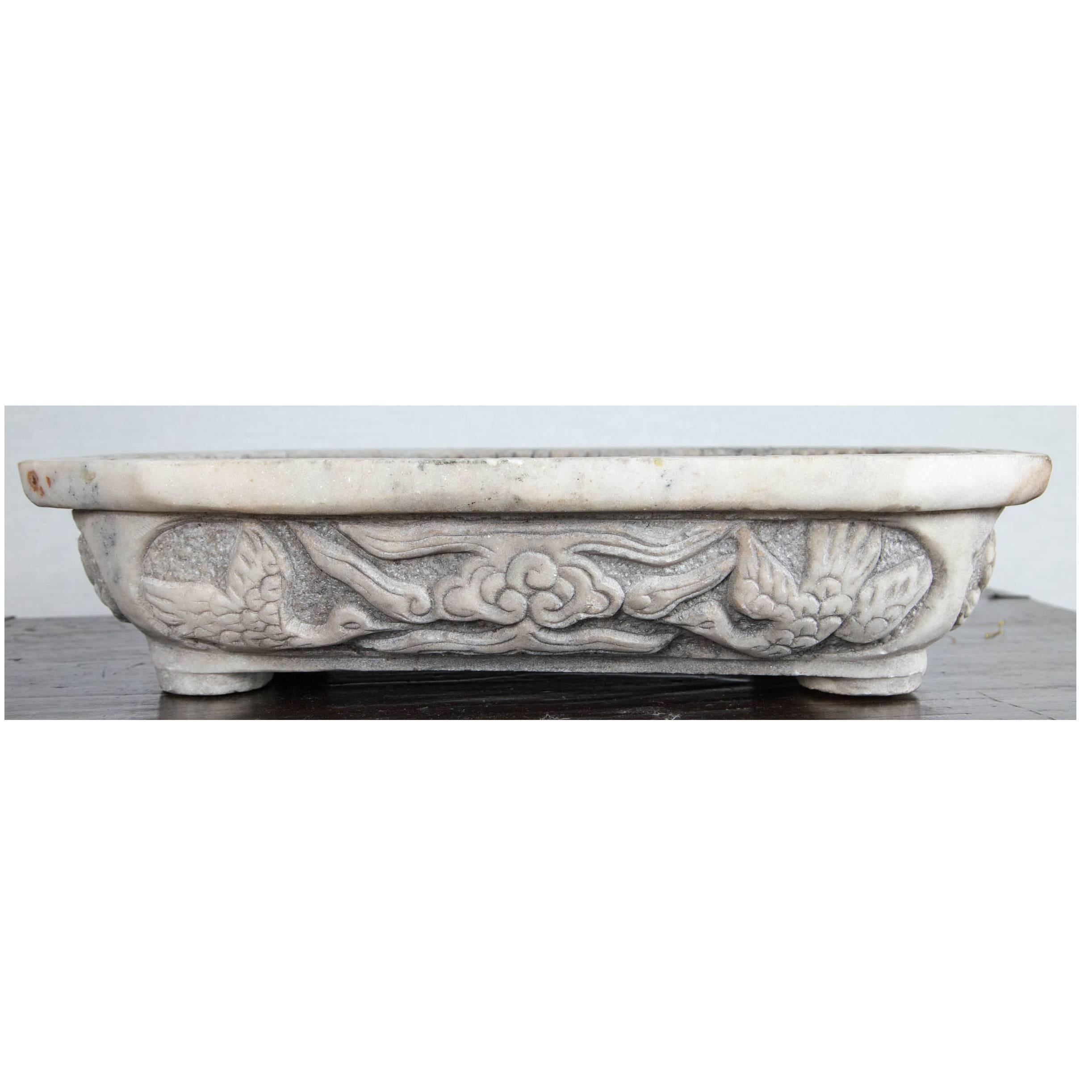 Carved Marble Planter For Sale 1