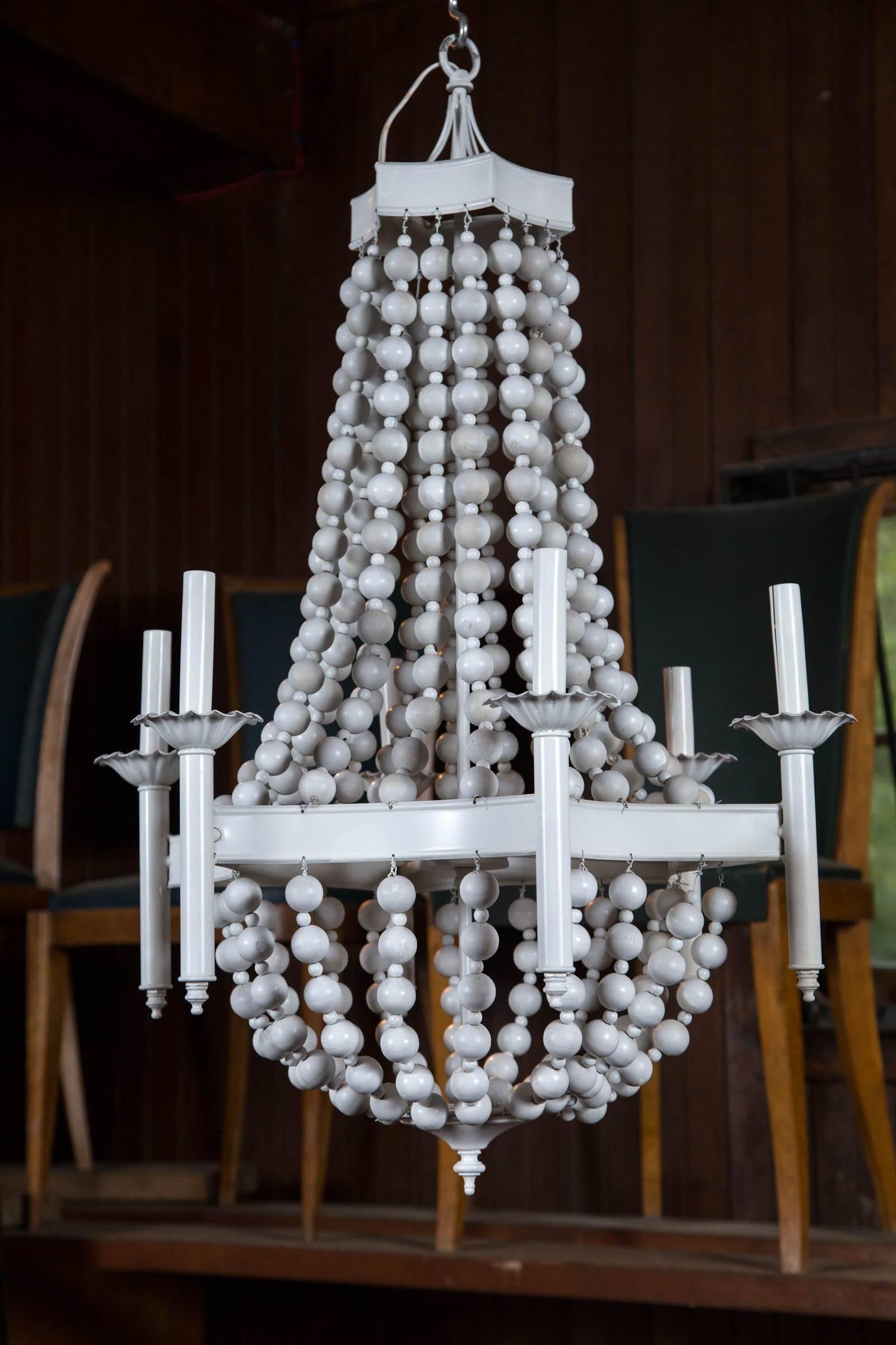 white ball chandelier