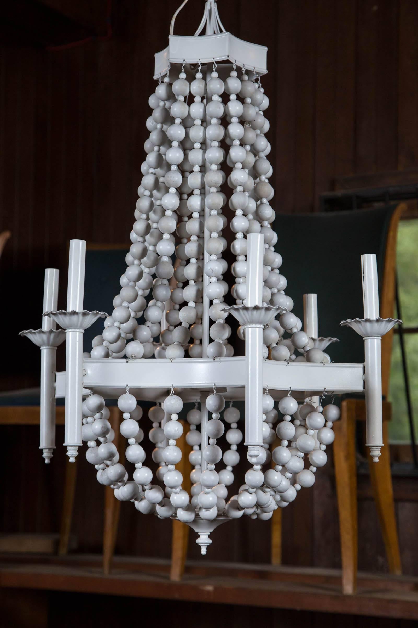 wood ball chandelier