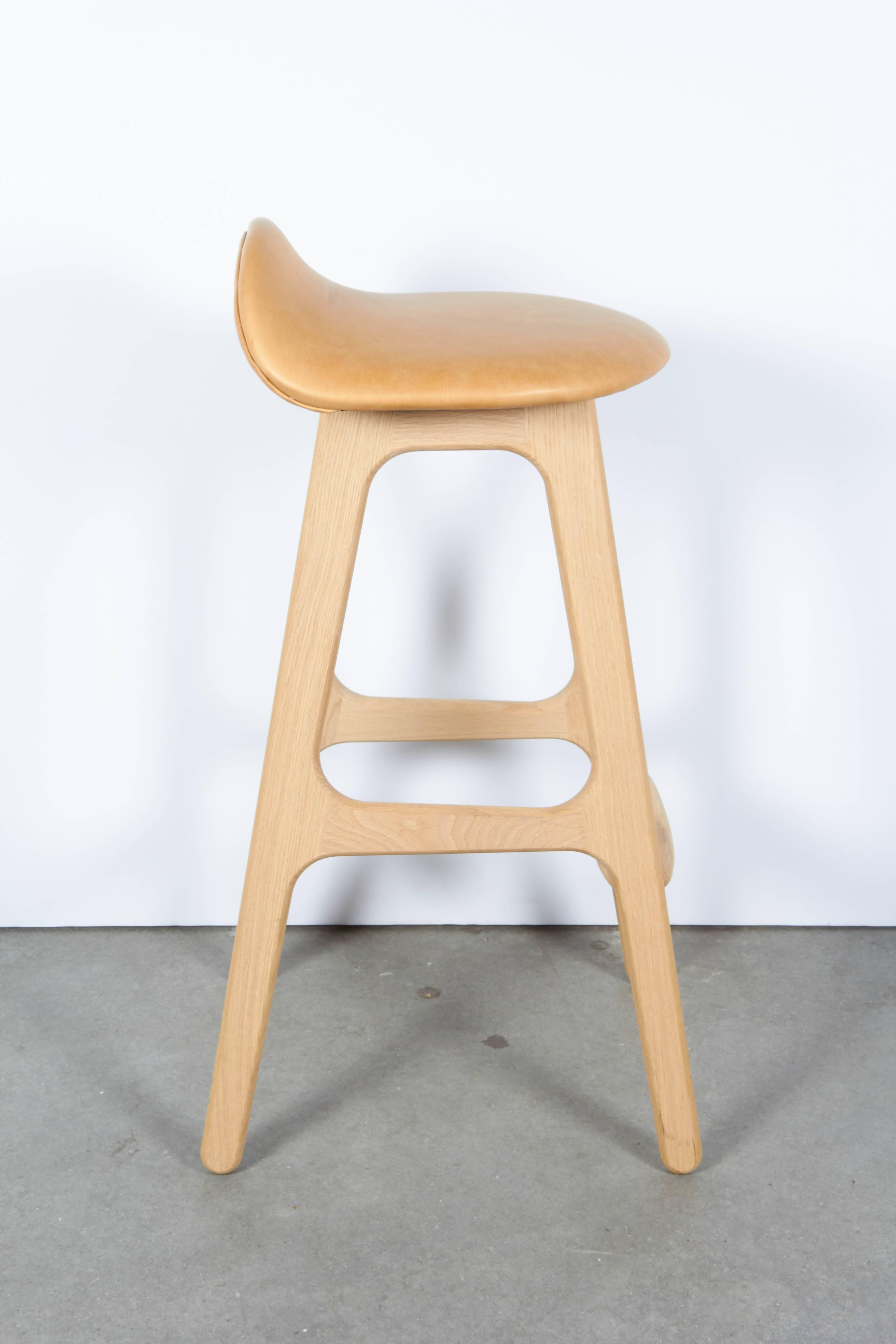 Contemporary Erik Buch Counter Height Stool, Set of Three For Sale