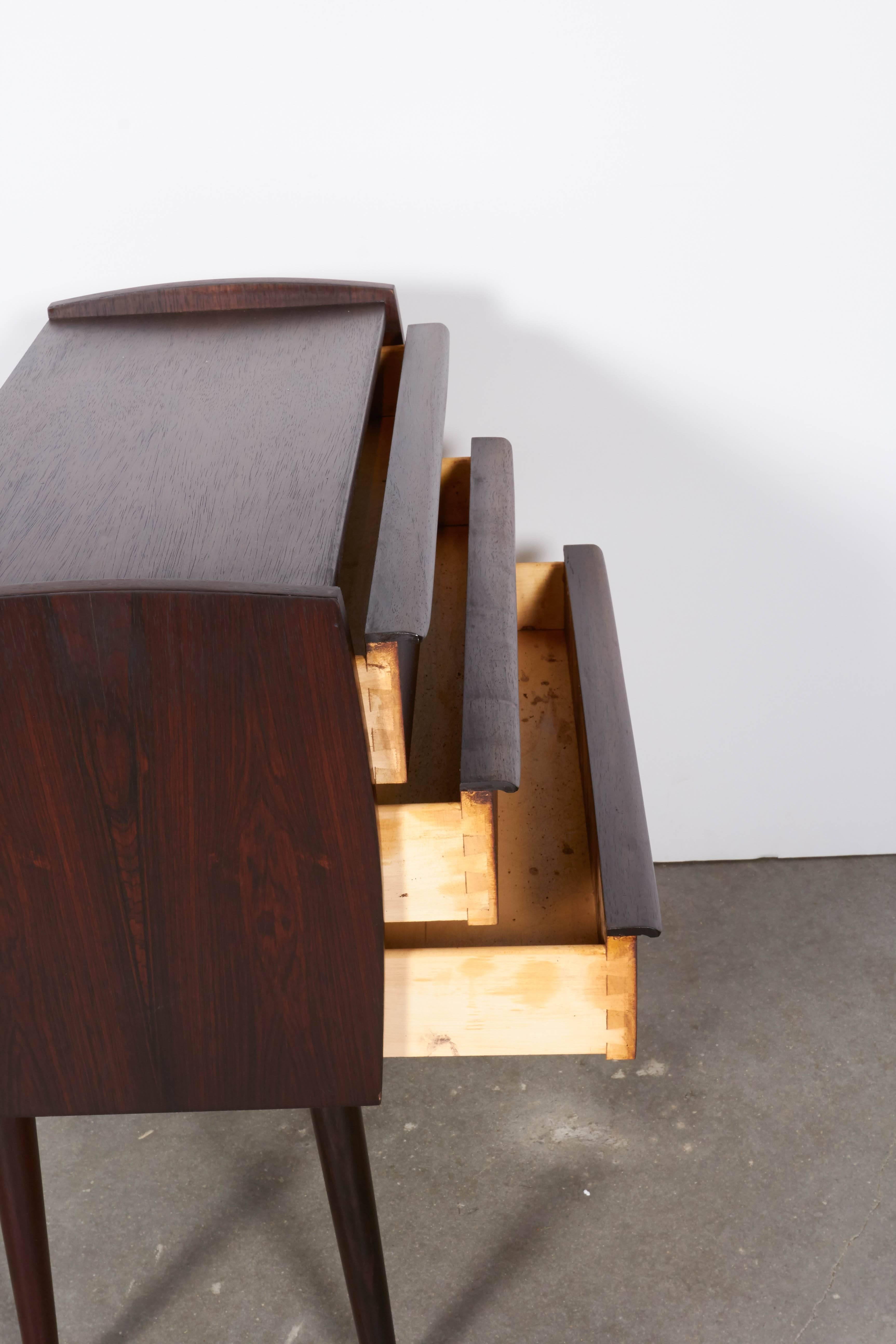 Mid-20th Century Danish Rosewood Night Stands, Pair For Sale