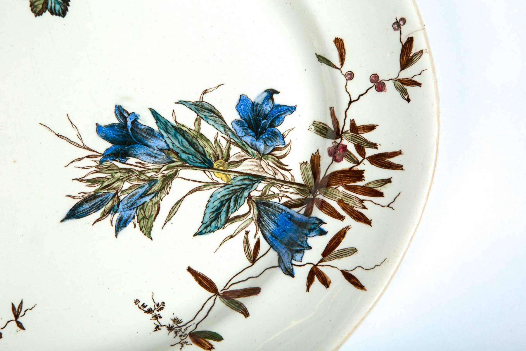 European Antique Ceramic Serving Platter, Early 19th Century