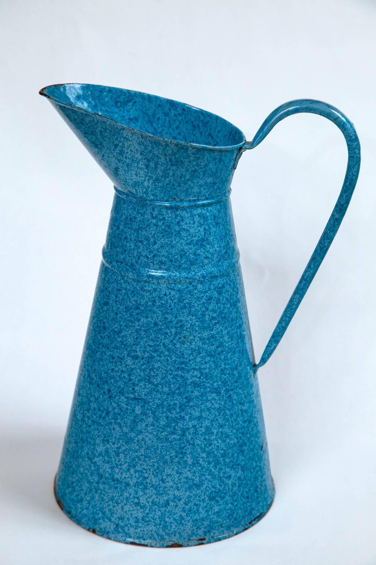 vintage enamelware pitcher