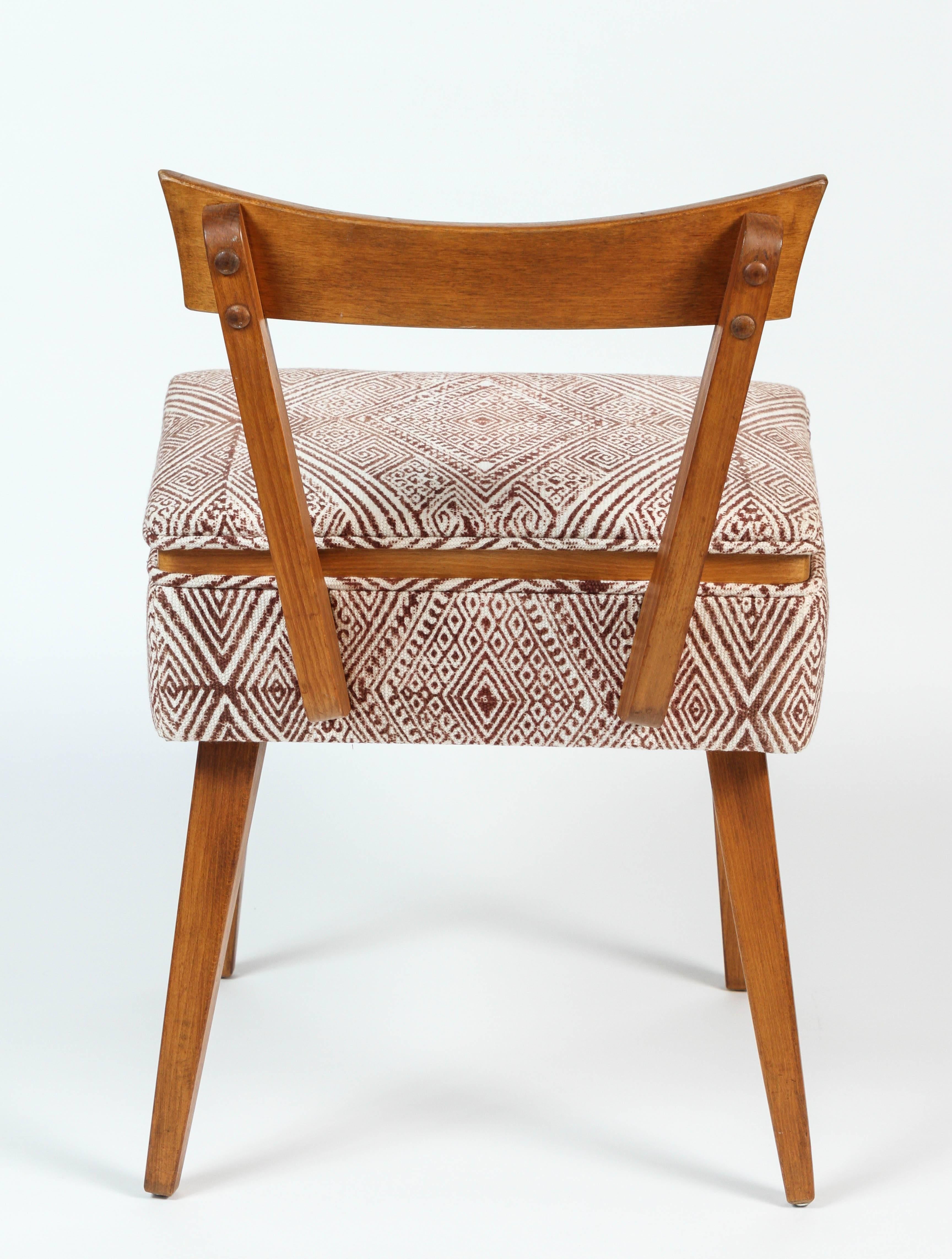 Midcentury Sewing Chair in John Robshaw Fabric 1