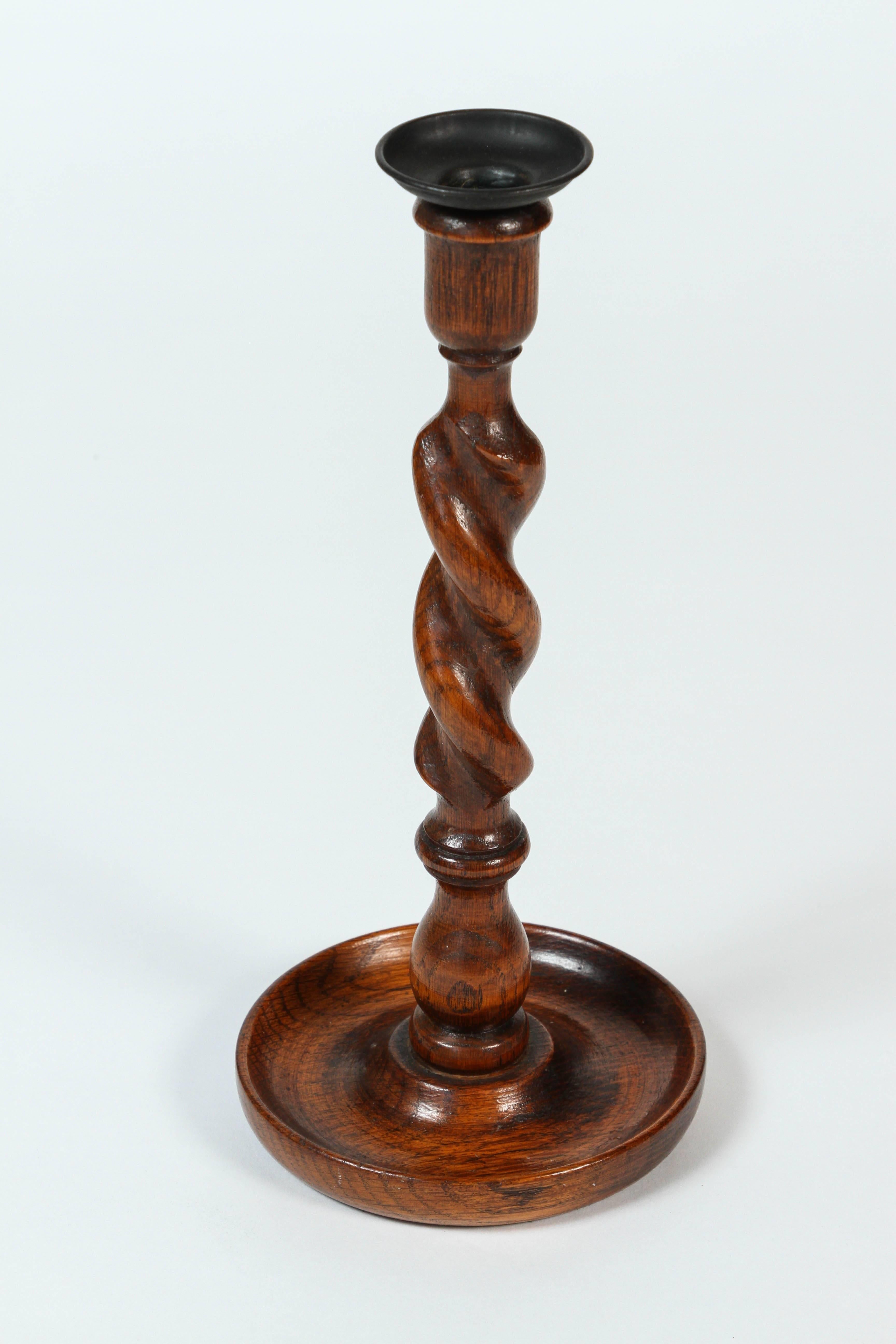 vintage wooden candlesticks