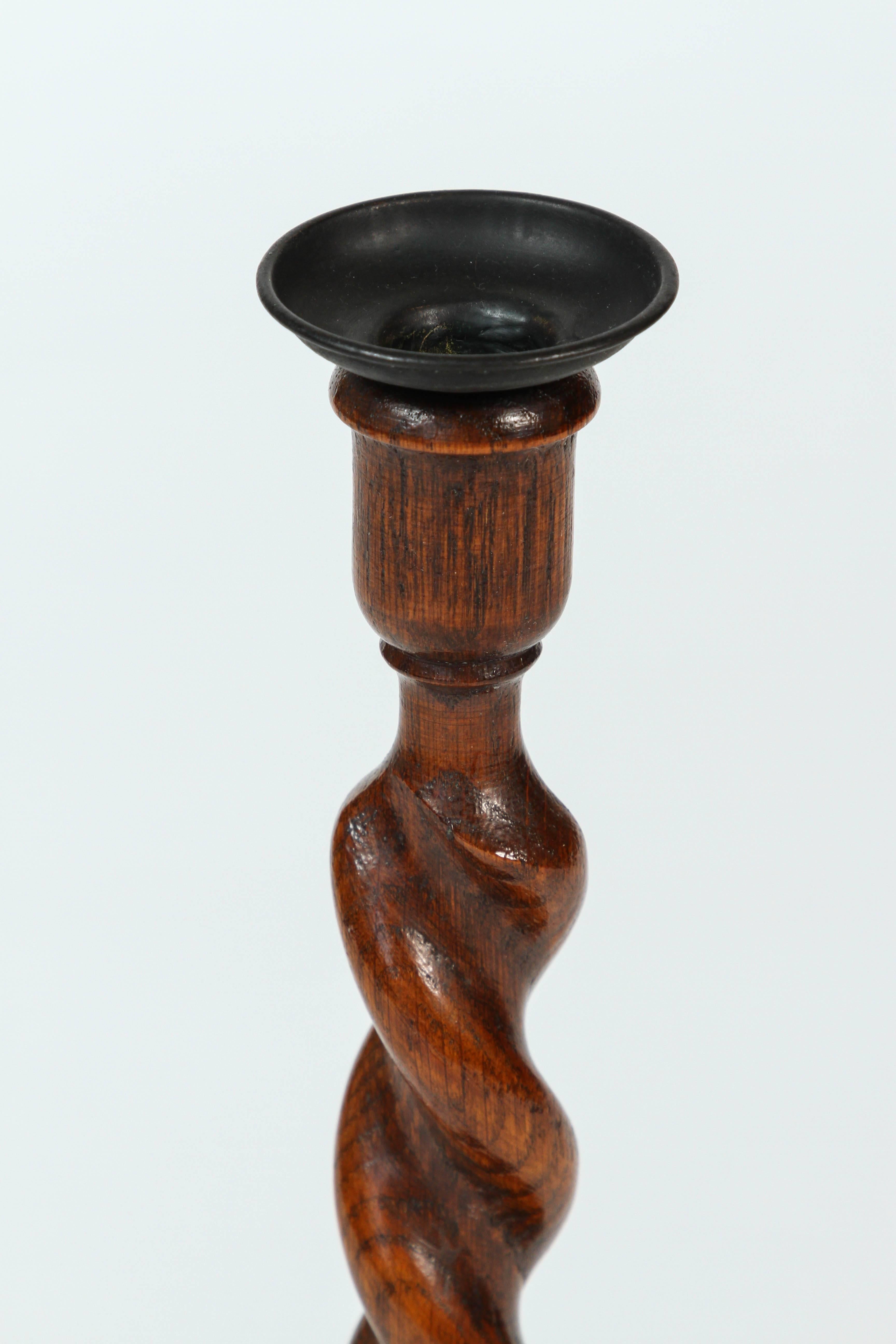 antique wooden candlesticks
