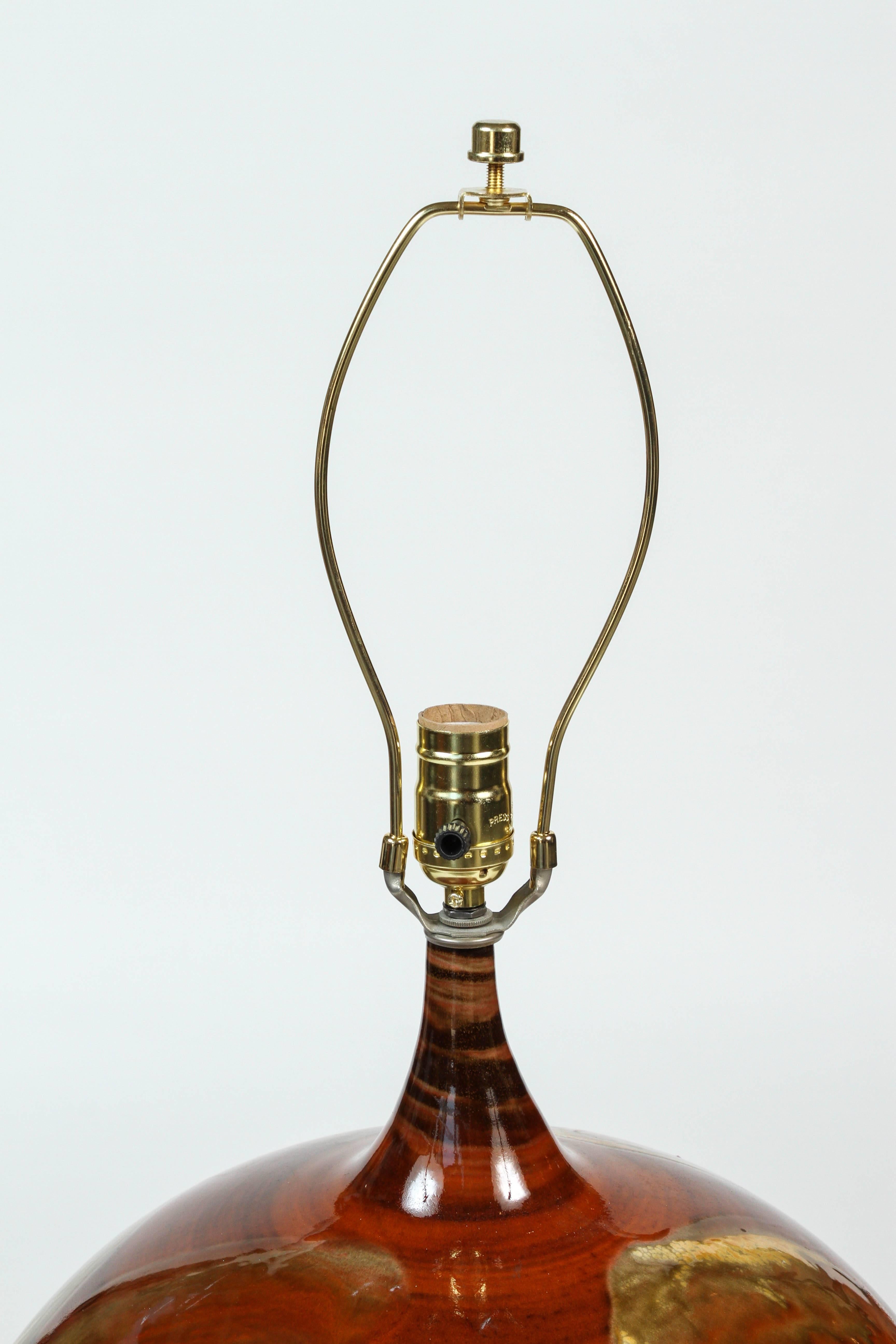 Mid-20th Century Midcentury Round Ceramic Lamp