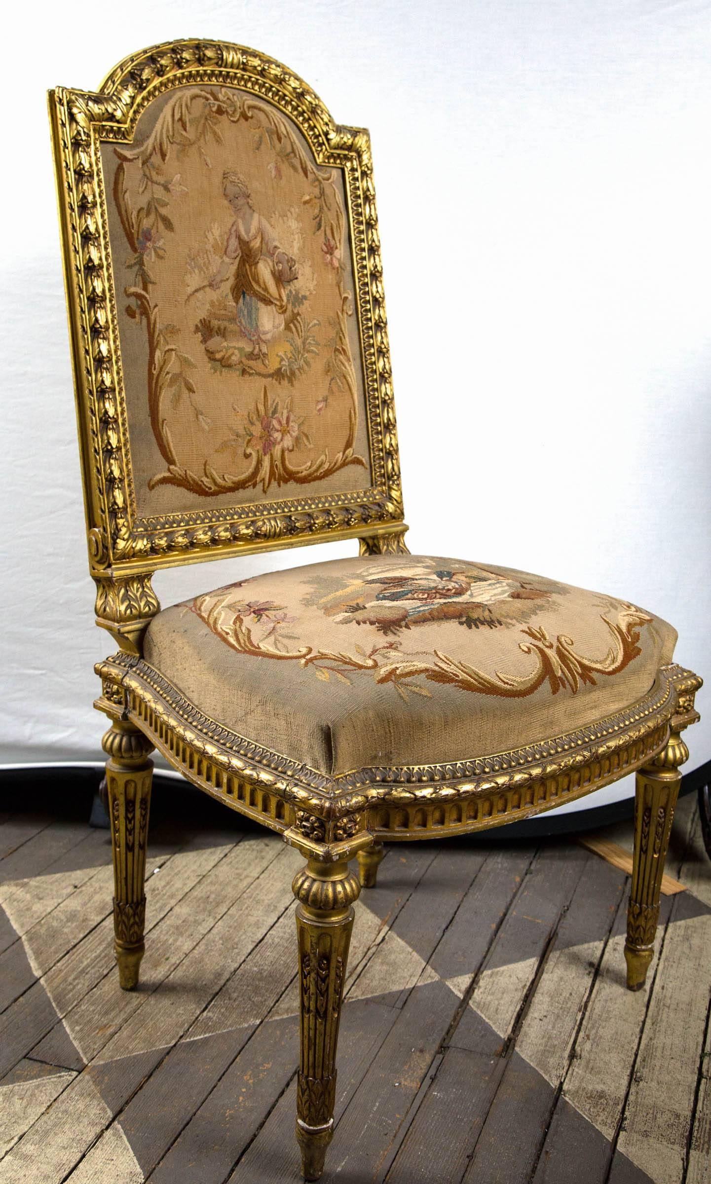 20th Century Pair of Louis XVI Neoclassic Style Side Chairs For Sale