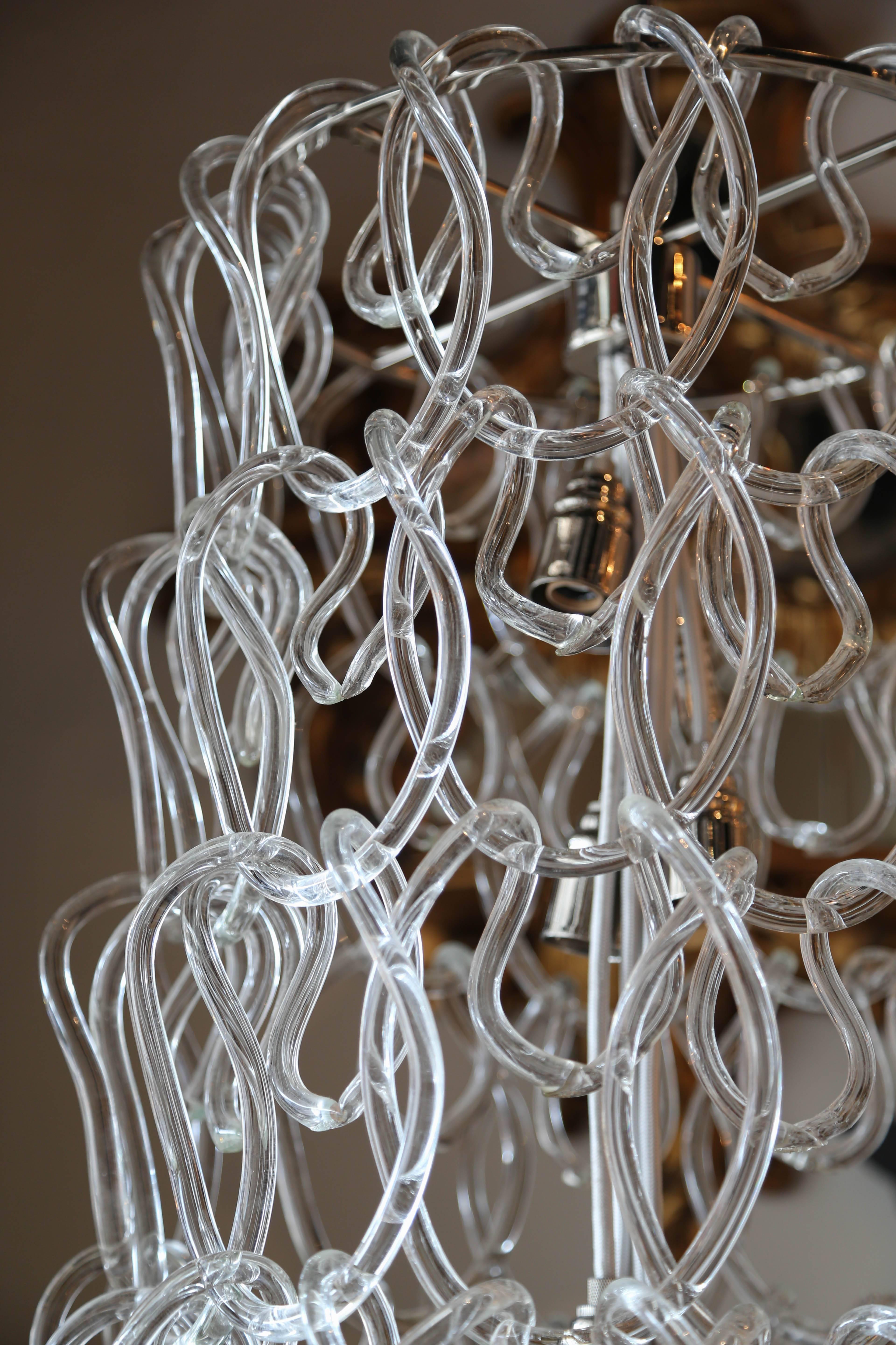 glass link chandelier