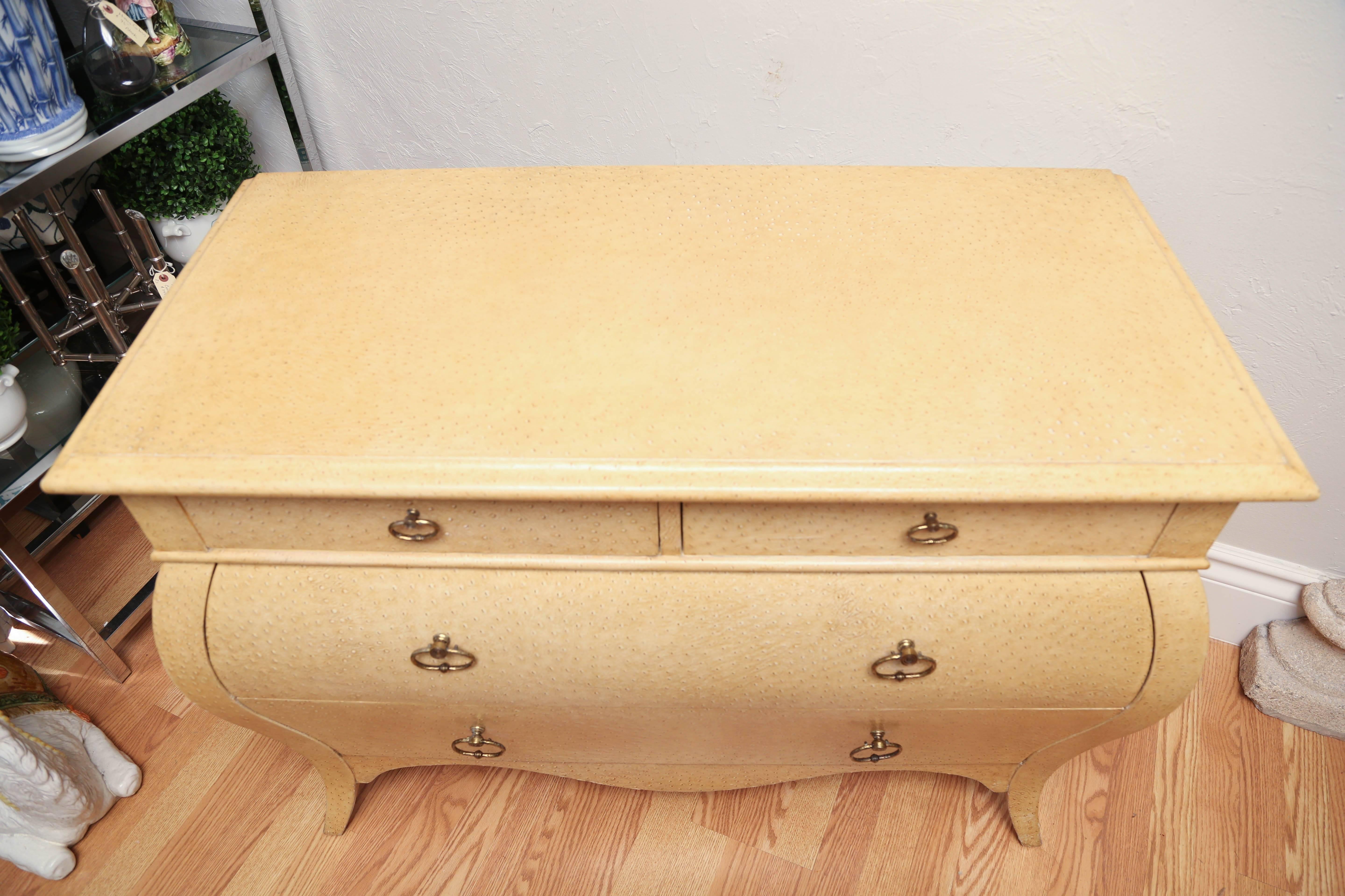 Faux Ostrich Bombay Chest In Good Condition In West Palm Beach, FL