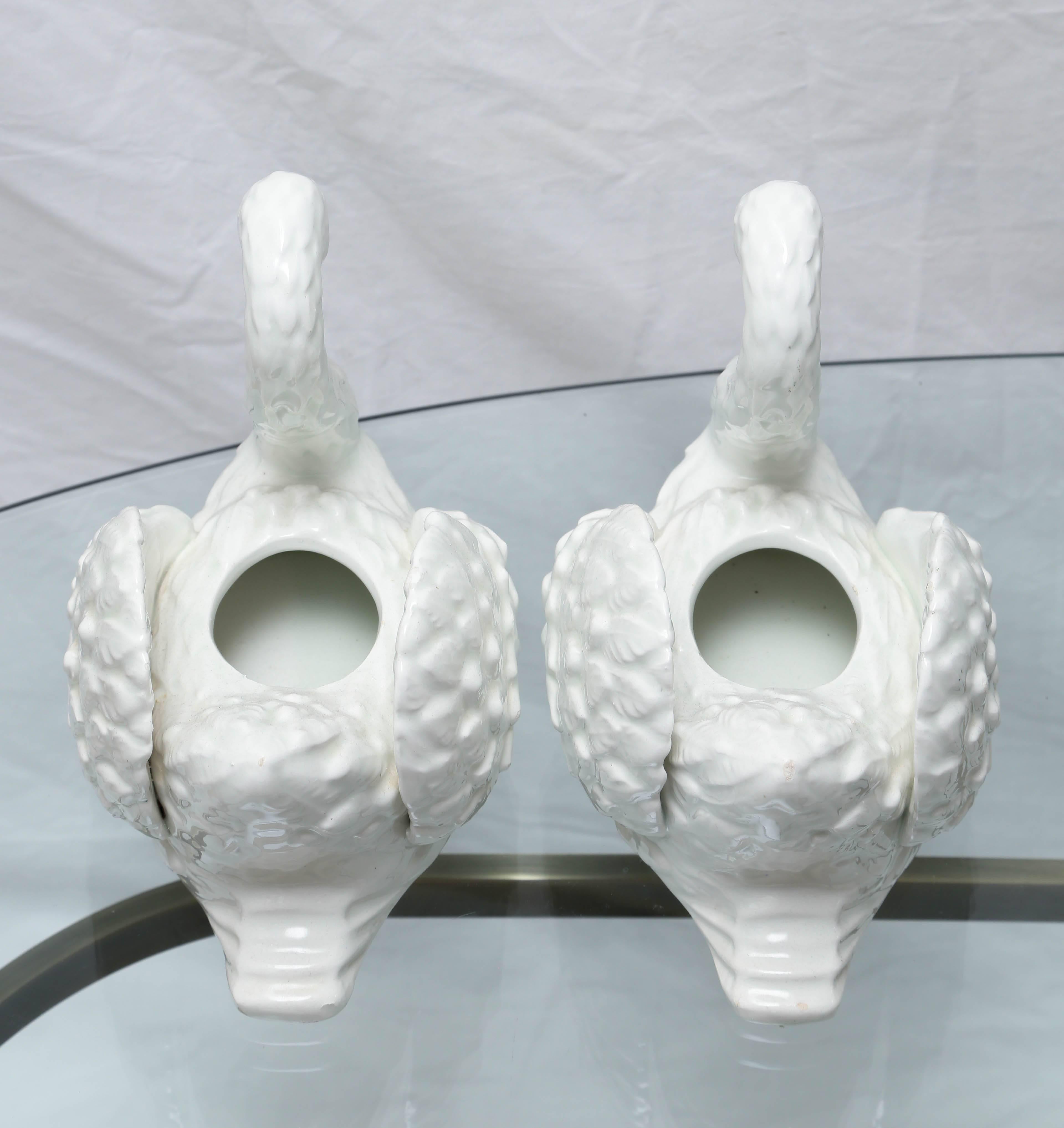 Set of Three Vintage Swan Cachepots For Sale 2