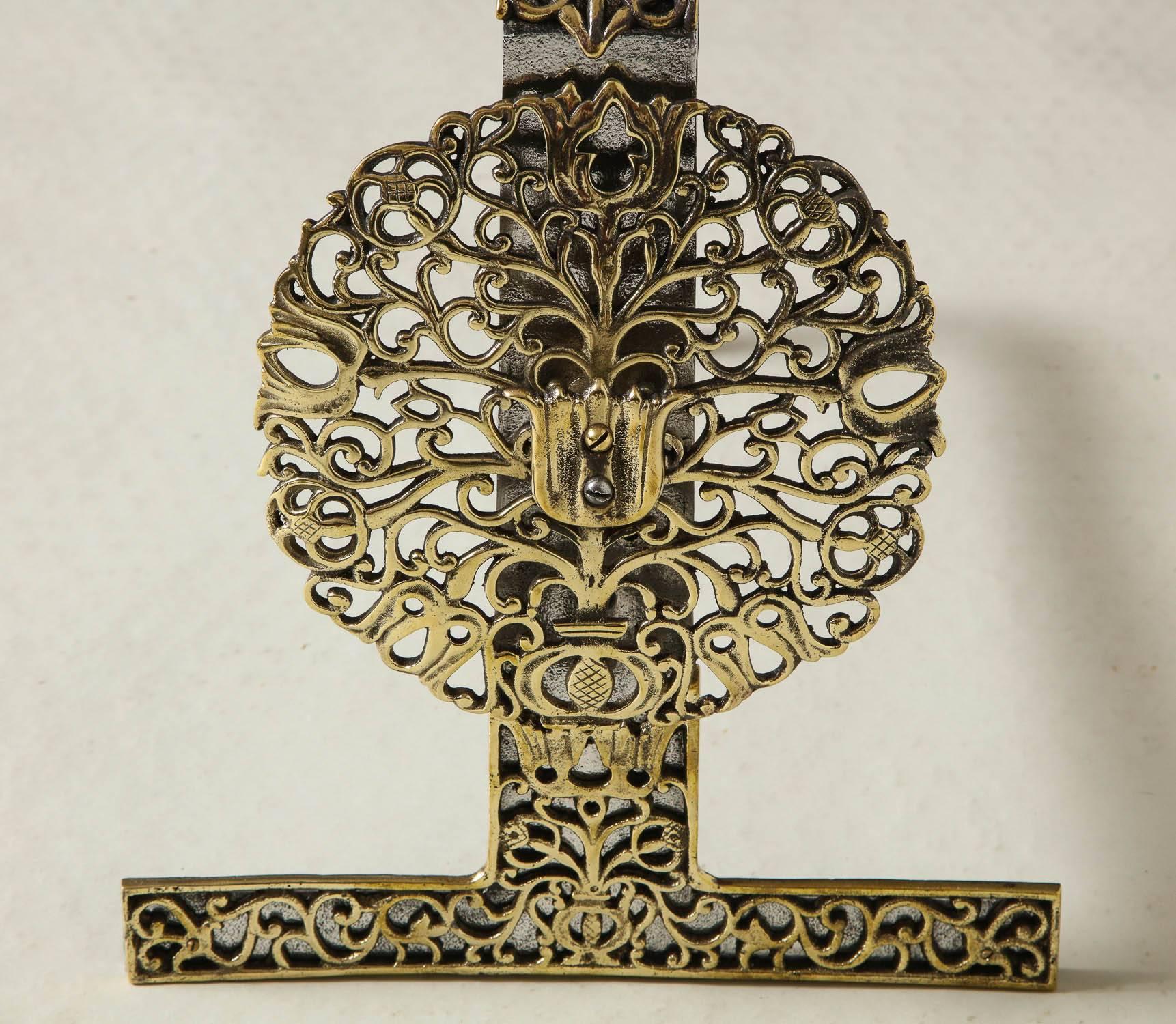 Aluminum Tree-of-Life Andirons For Sale