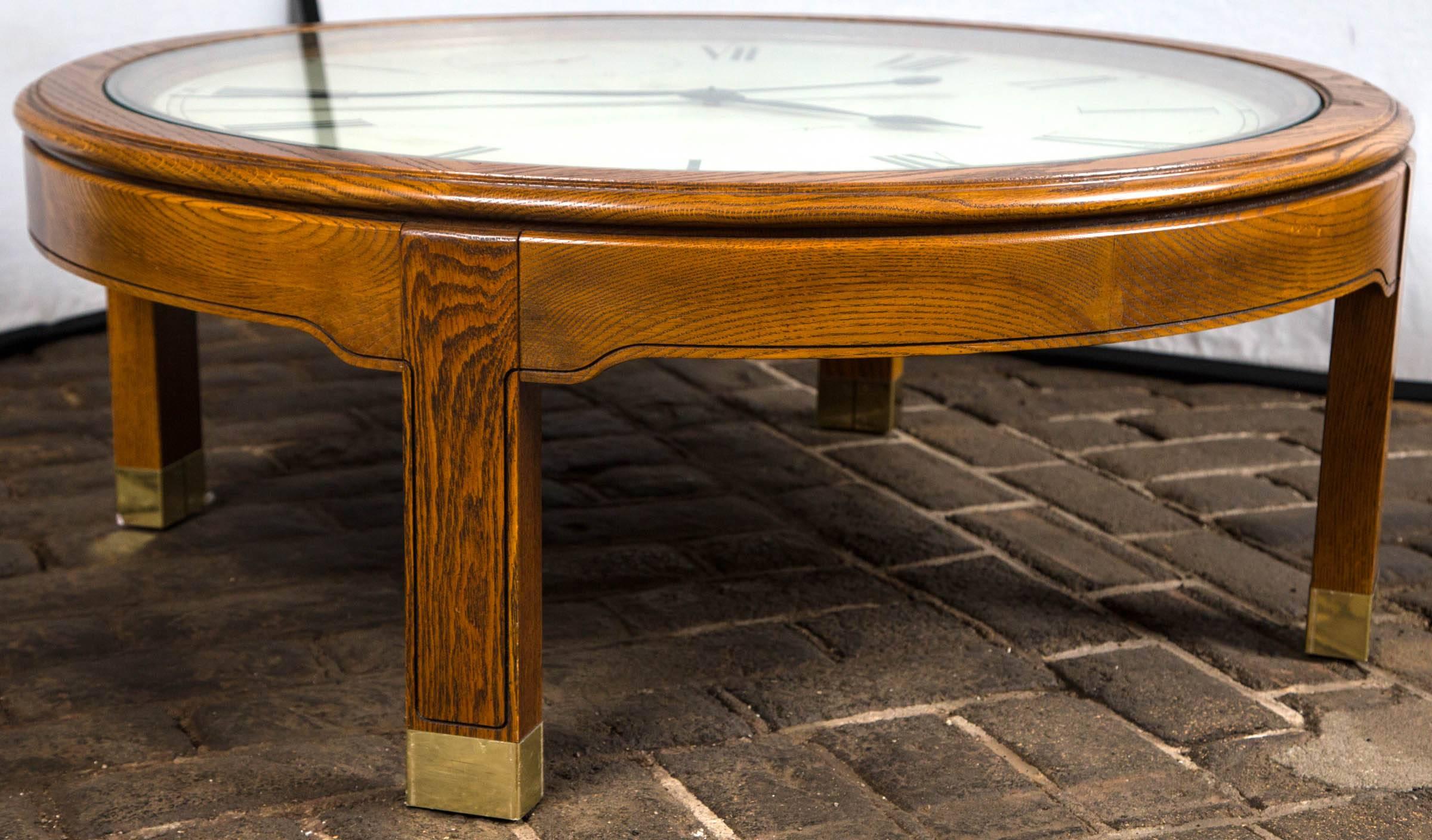 Think Alice in Wonderland. Whimsical clock face coffee table. Clock is working, however no guarantee.