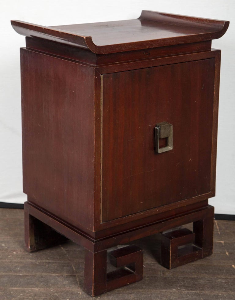 Pair of James Mont Asian Style Bedside Tables For Sale at 1stDibs