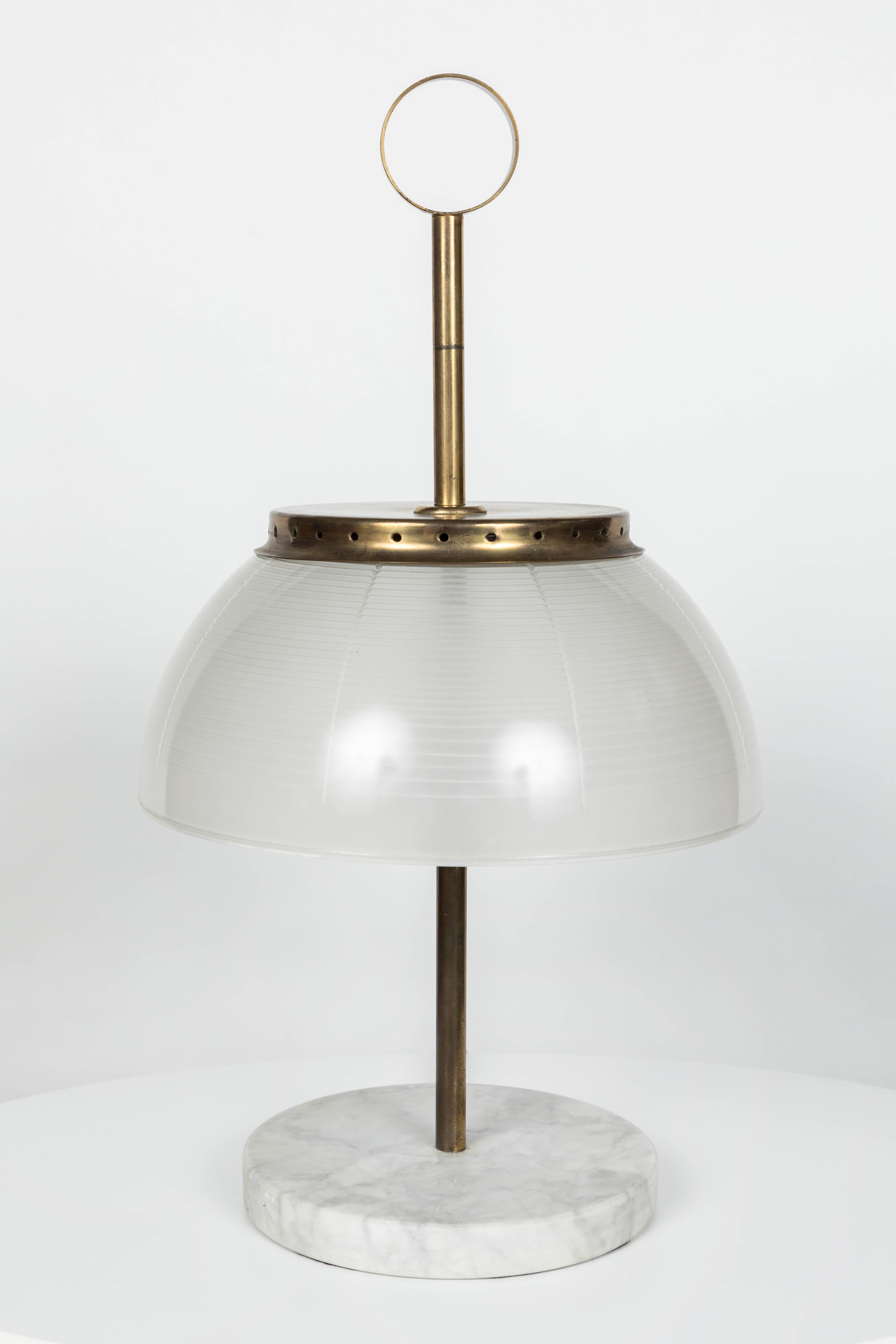 Mid-Century Modern Rare 1960s Sergio Mazza Brass and Marble Table Lamp for Artemide