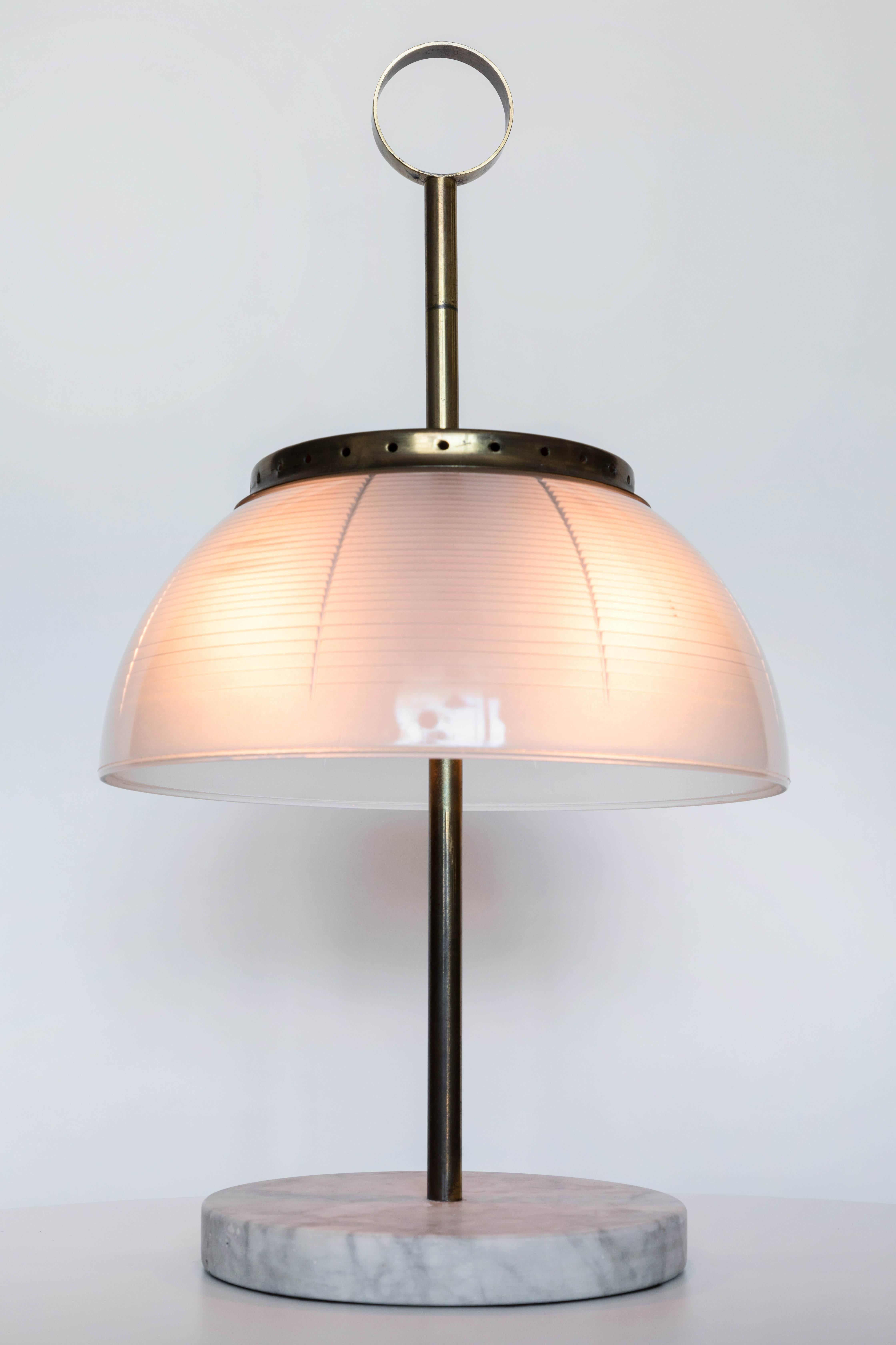 Rare 1960s Sergio Mazza Brass and Marble Table Lamp for Artemide In Good Condition In Glendale, CA