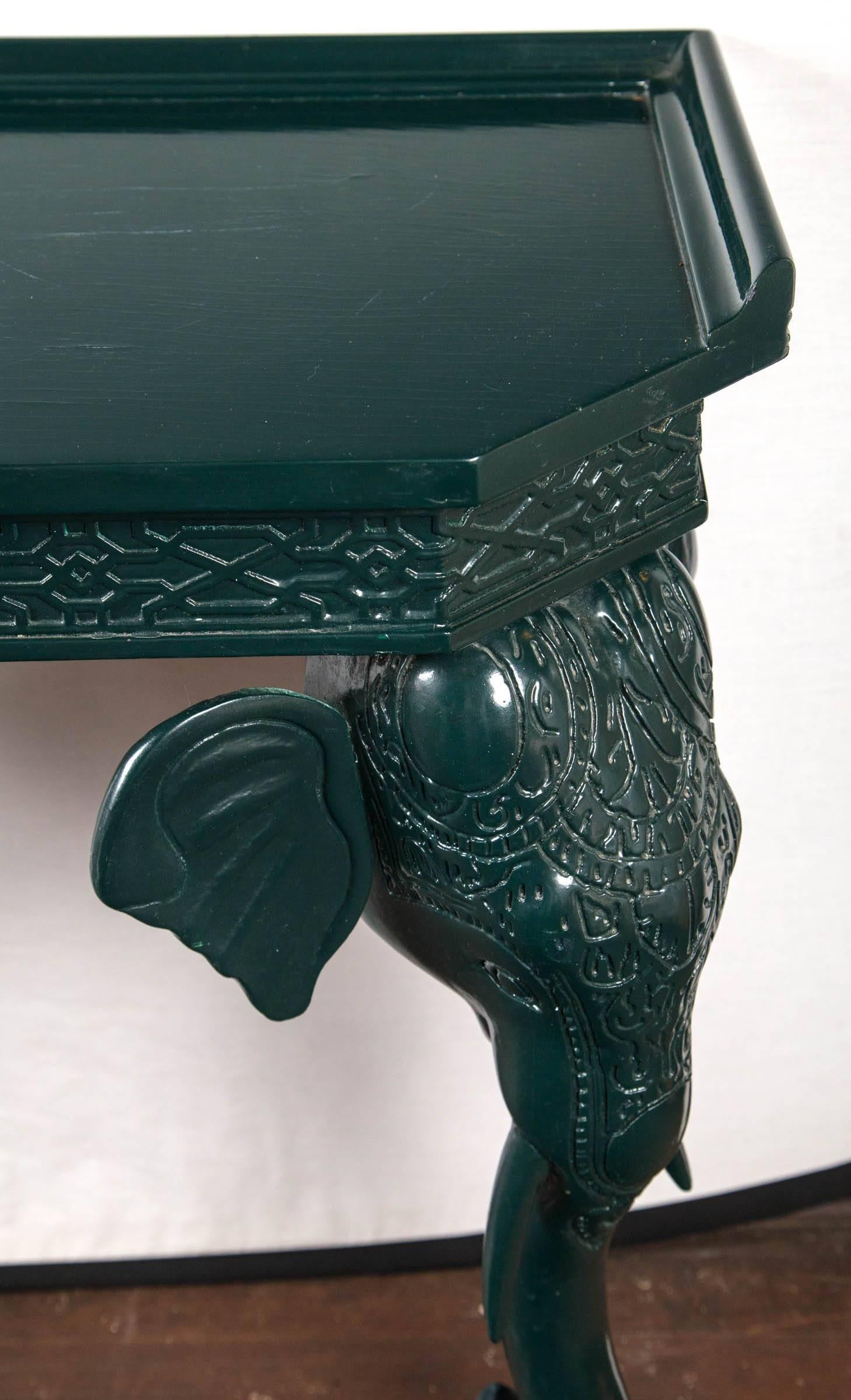 Dark green Gampel-Stoll elephant wall console table.