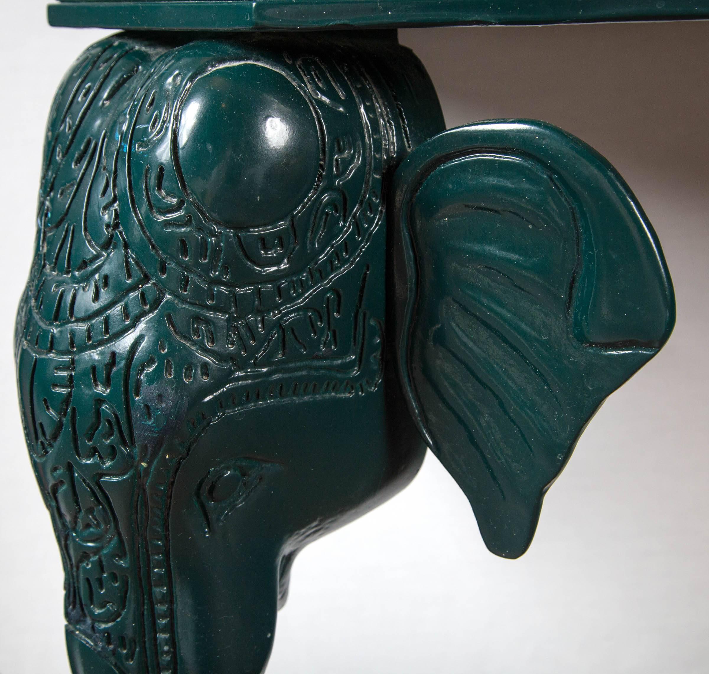 Gampel-Stoll Green Painted Elephant Console Table 4
