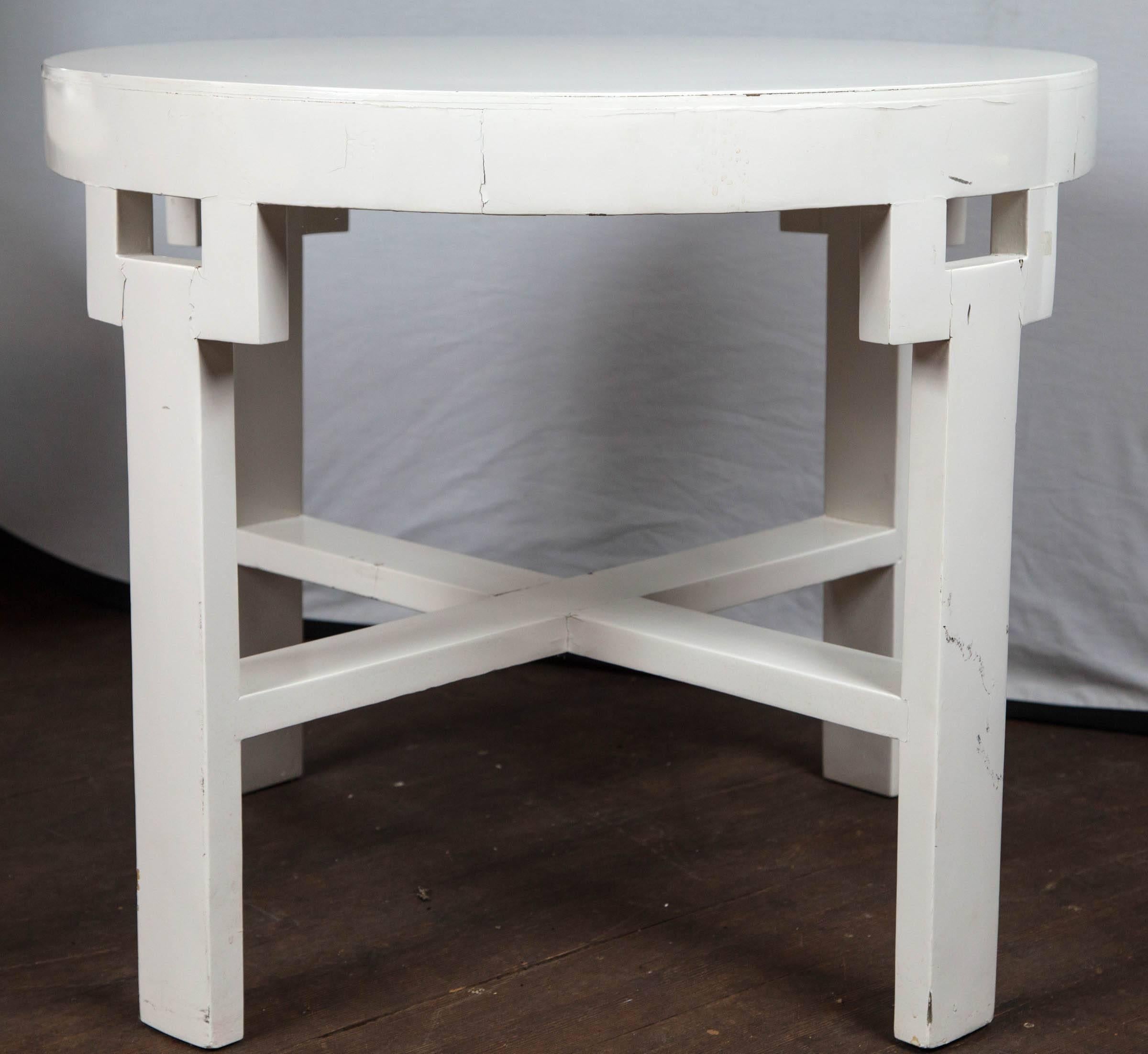 Mid-20th Century Authentic Dorothy Draper Round Side Table Custom-Made for the Greenbrier Resort