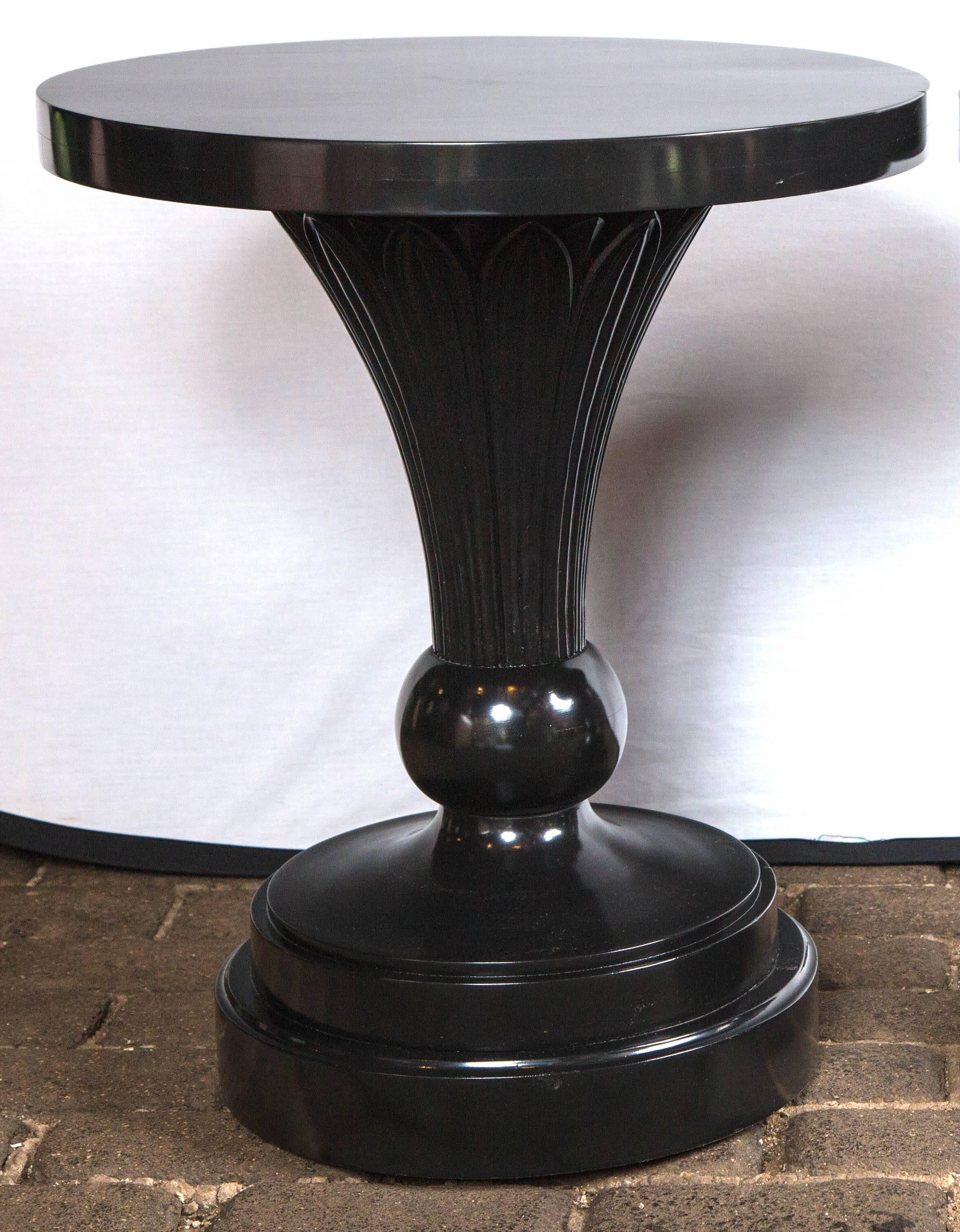 Late 1940s large-scale authentic Dorothy Draper pair of custom-made pedestal tables from the Greenbrier Resort. These were not mass produced pieces.