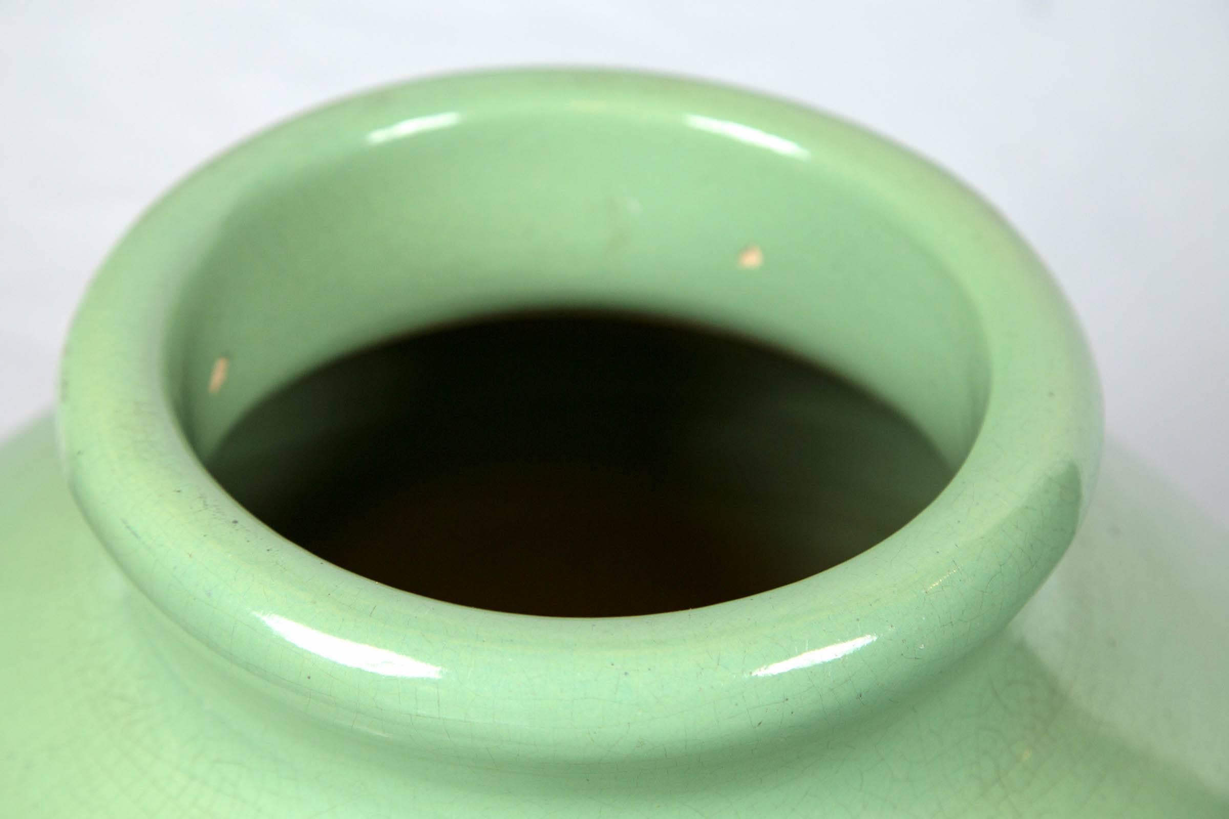 large green ceramic vase