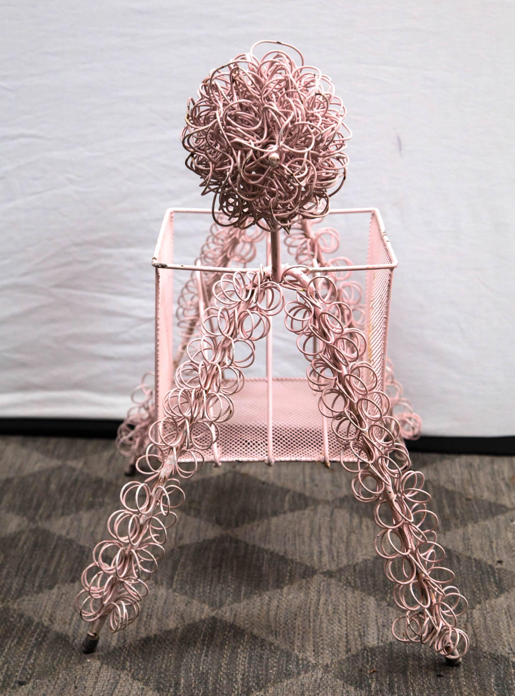 Frederick Weinberg Pink Poodle Magazine Stand In Good Condition For Sale In Stamford, CT