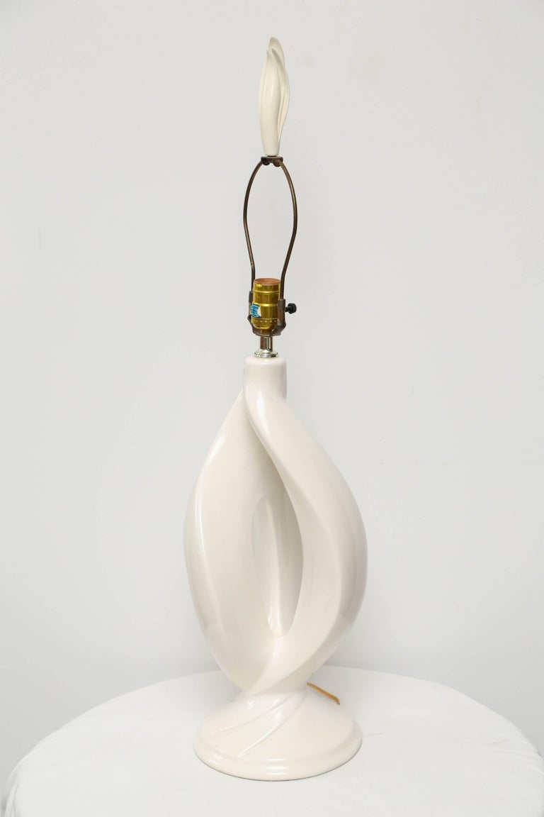 Wonderful ceramic helix form lamp.