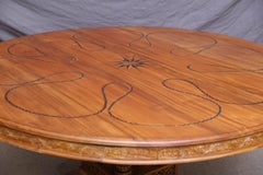Superbly Handcrafted Midcentury Round Nedun Wood Table from Sri Lanka