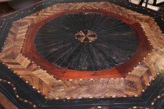 Extraordinary 1850s Solid Ebony Hexagonal Specimen Wood Table from Sri Lanka