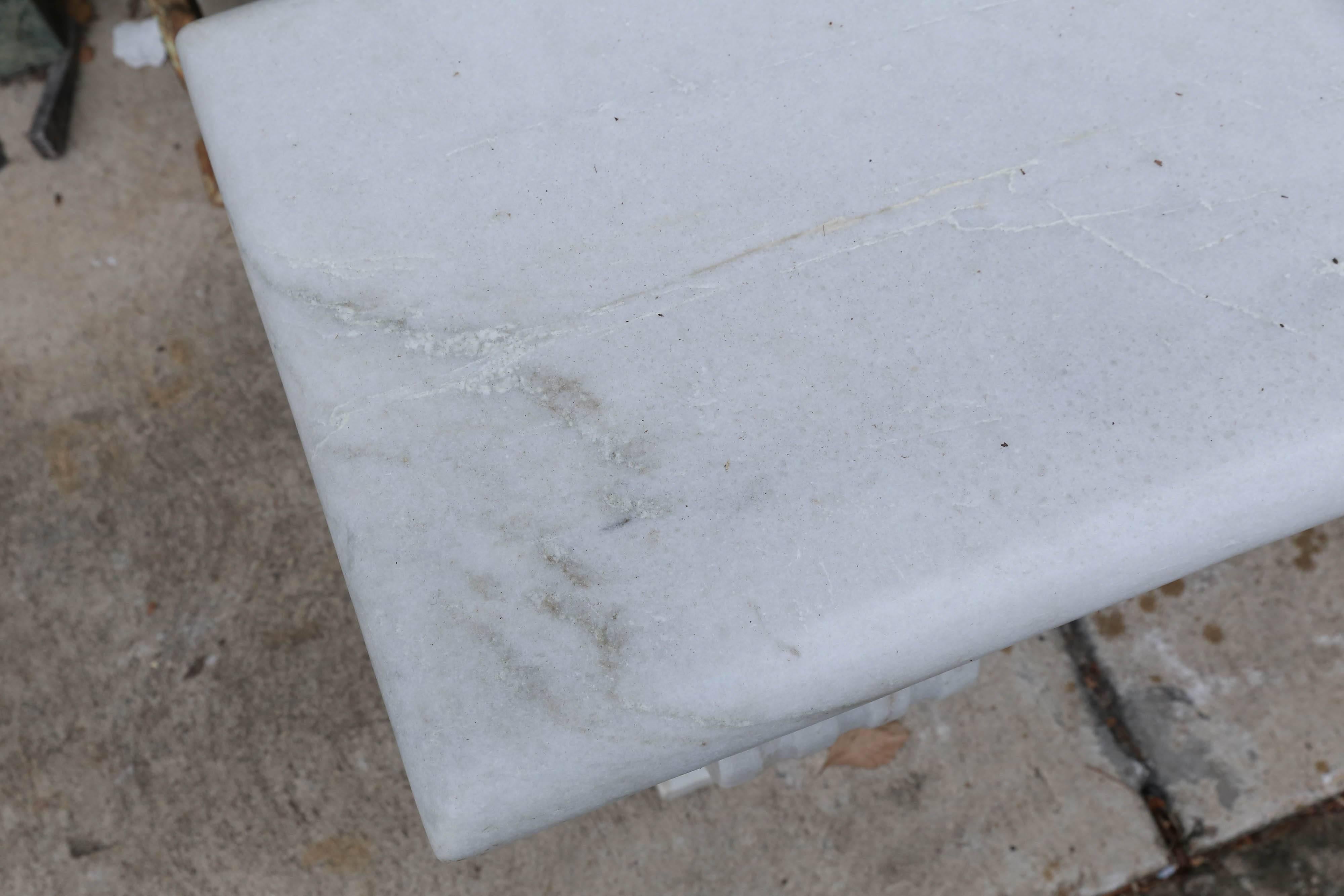 Anglo Raj Midcentury Marble Garden Bench from a Park