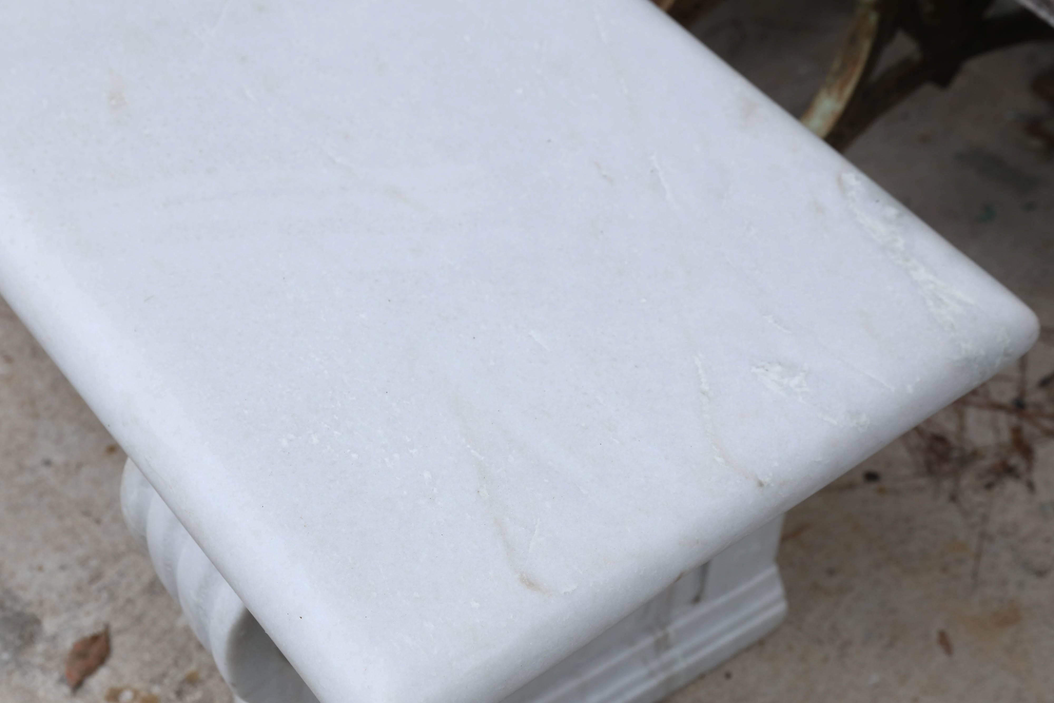 Hand-Crafted Midcentury Marble Garden Bench from a Park