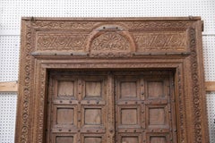 1820s Monumental Solid Teak Wood Entry Door from a Fortress