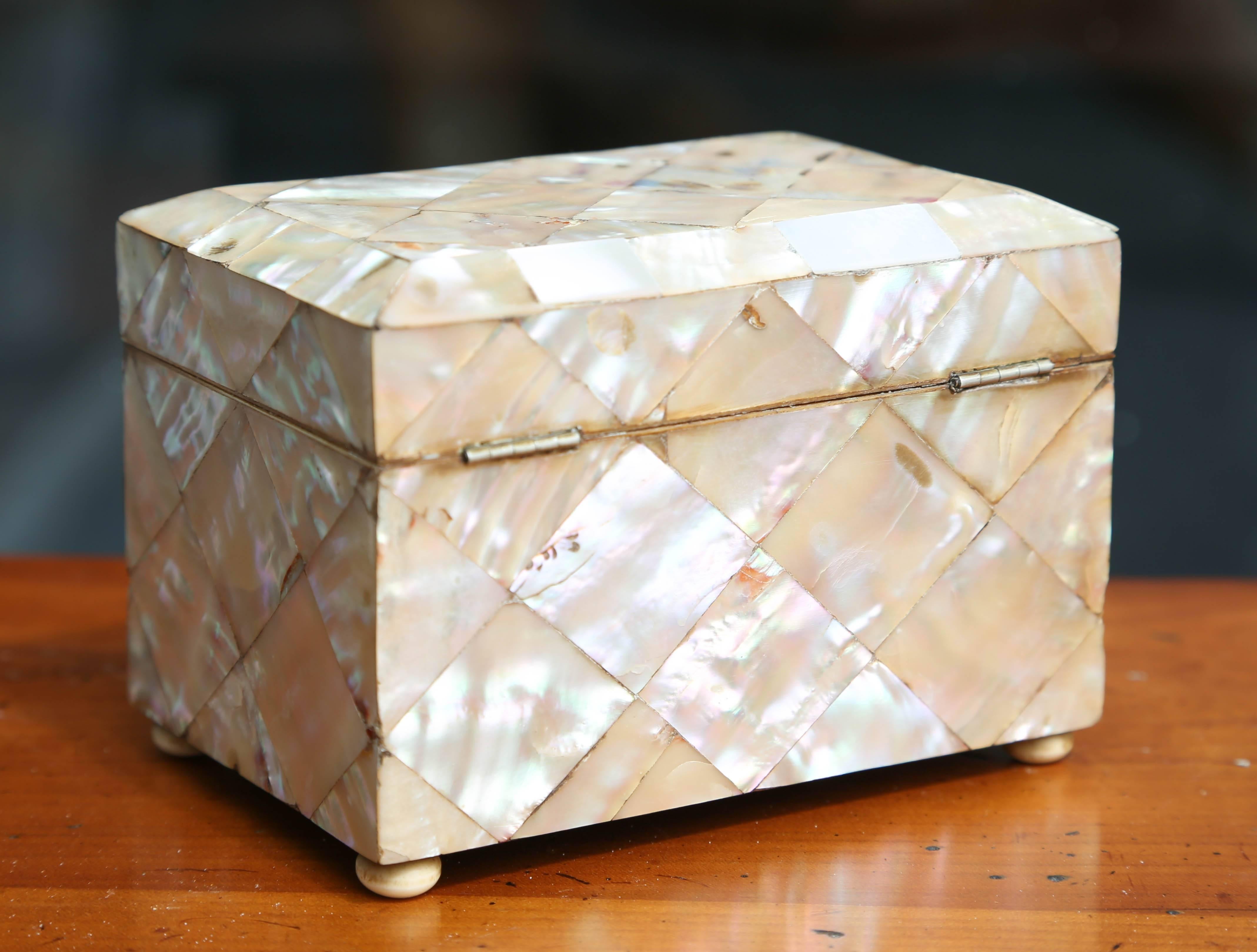 Petite Mother-of-Pearl Tea Caddy 1
