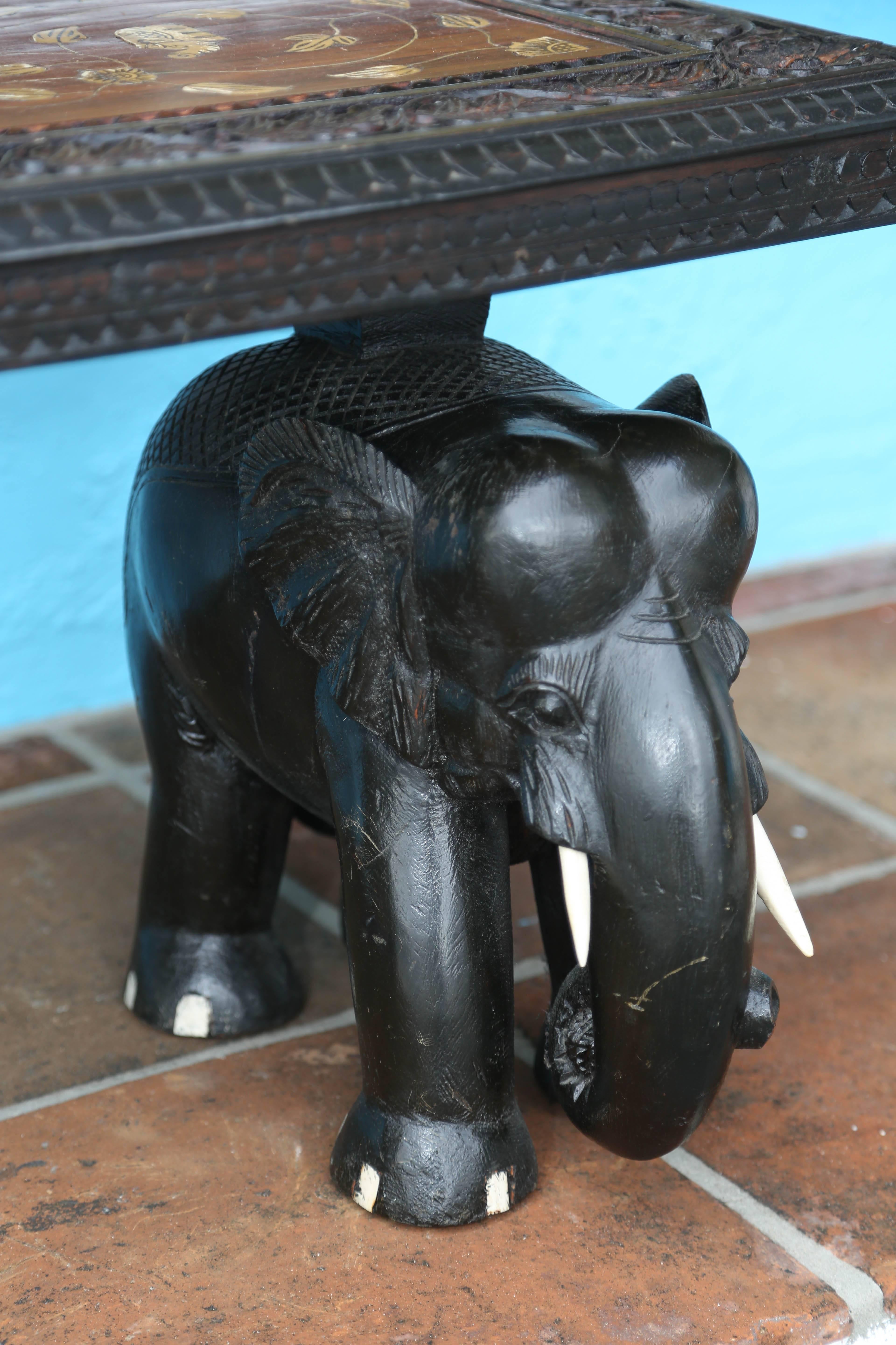 Anglo-Indian Elephant Motif Cocktail Table In Good Condition In West Palm Beach, FL