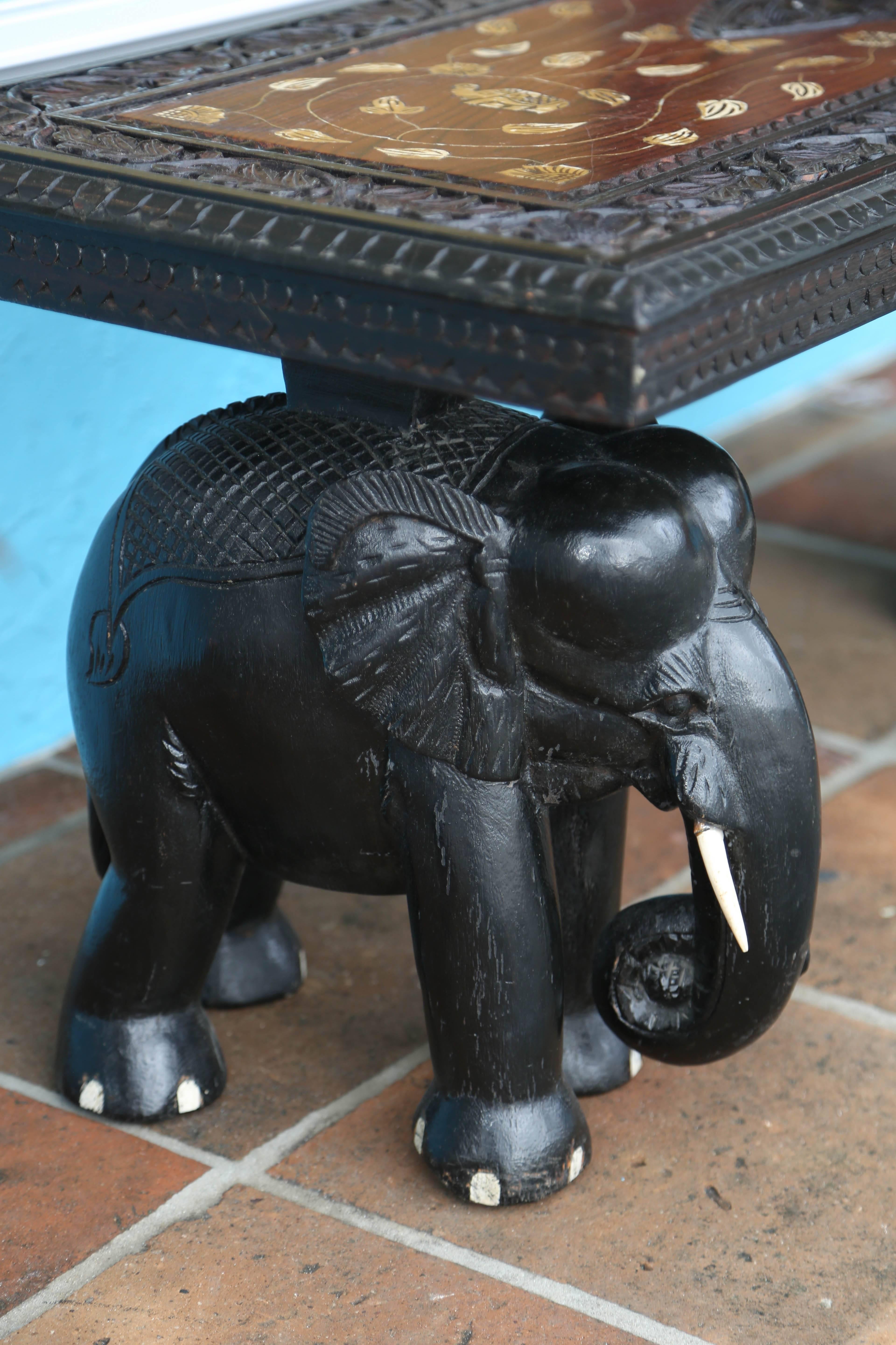 20th Century Anglo-Indian Elephant Motif Cocktail Table