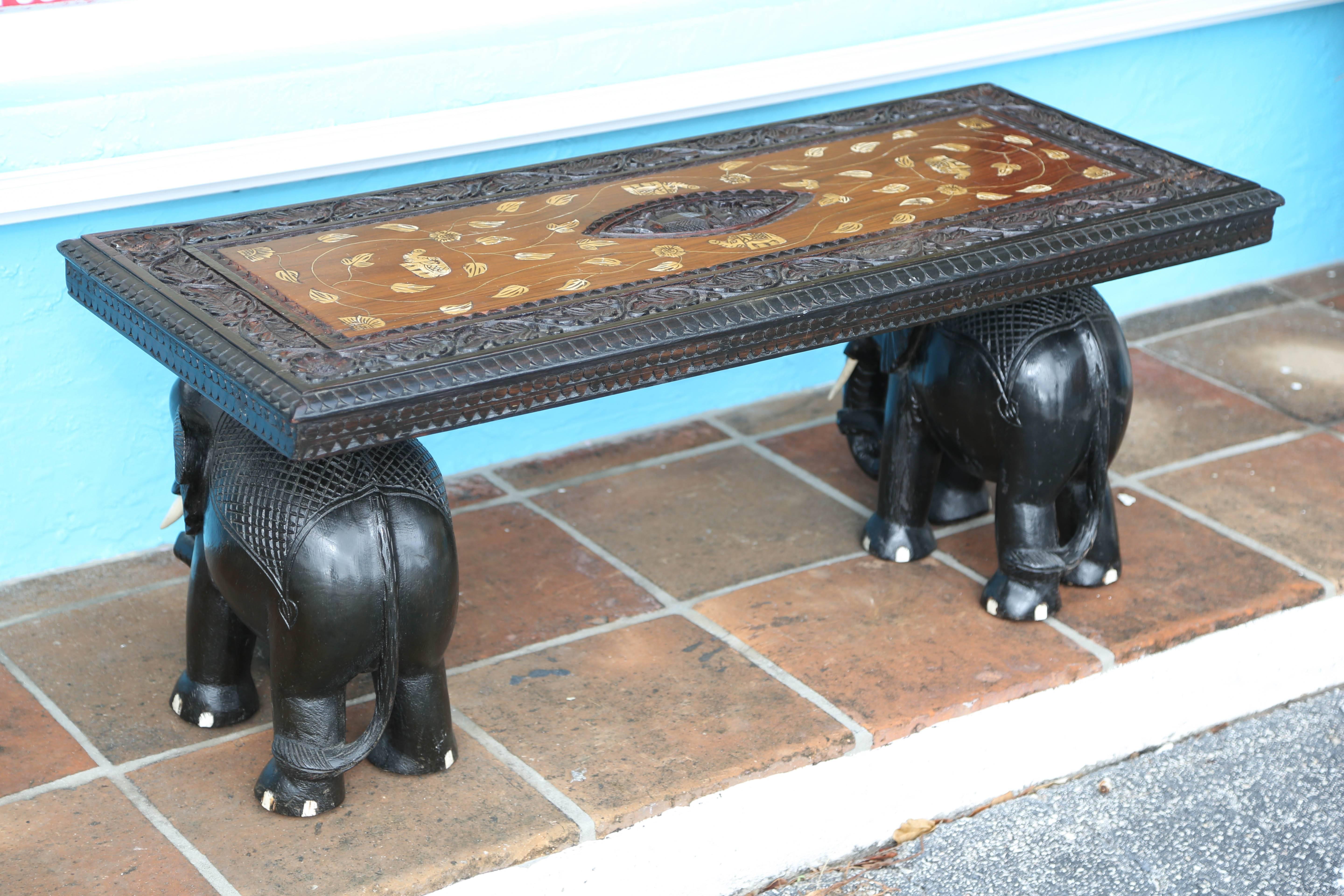 Anglo-Indian Elephant Motif Cocktail Table 1