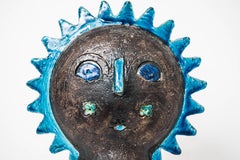 Aldo Londi and Bitossi Double-Sided Sun Head Sculpture