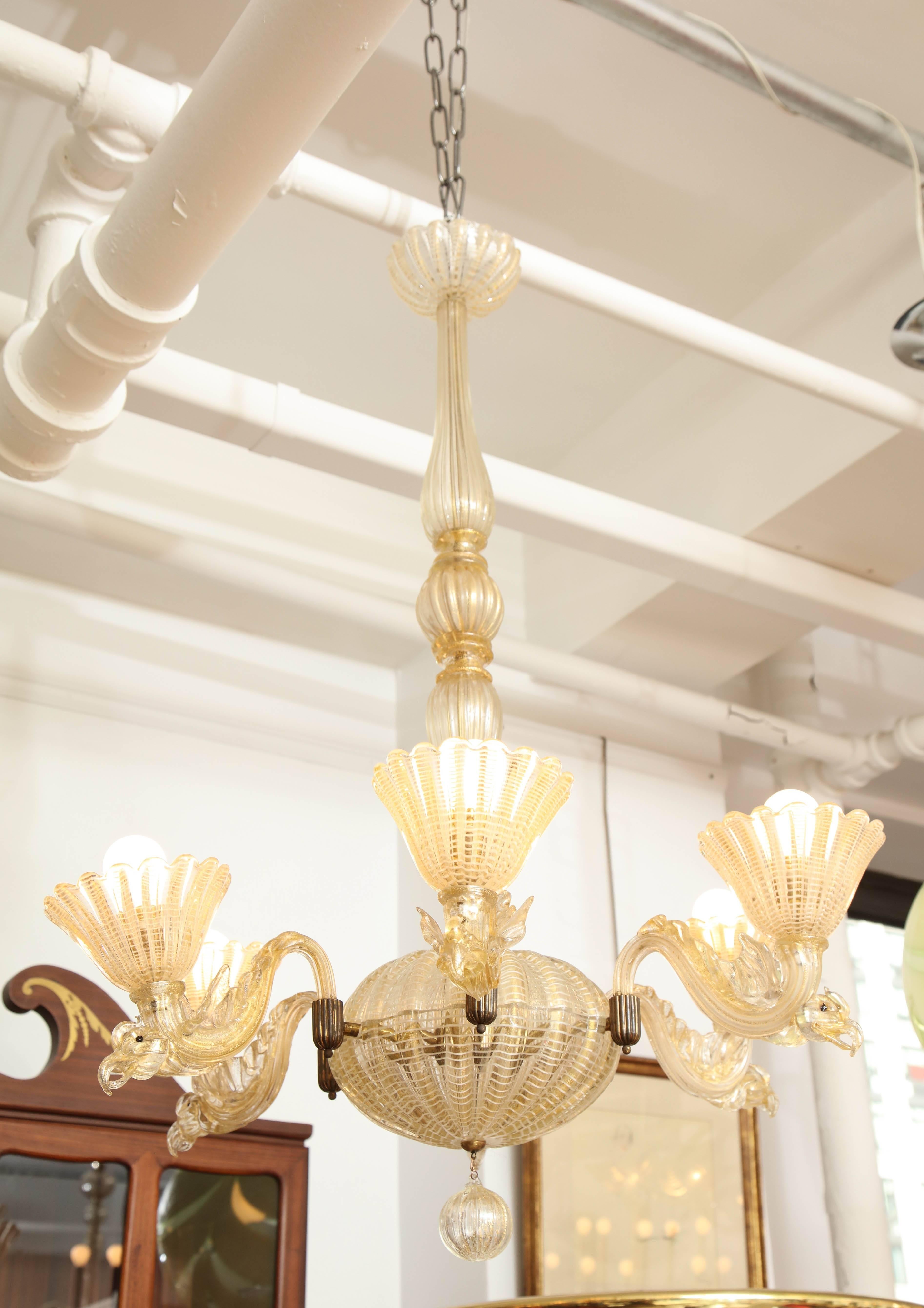 Barovier & Toso Chandelier Made in Venice, 1935 For Sale 1