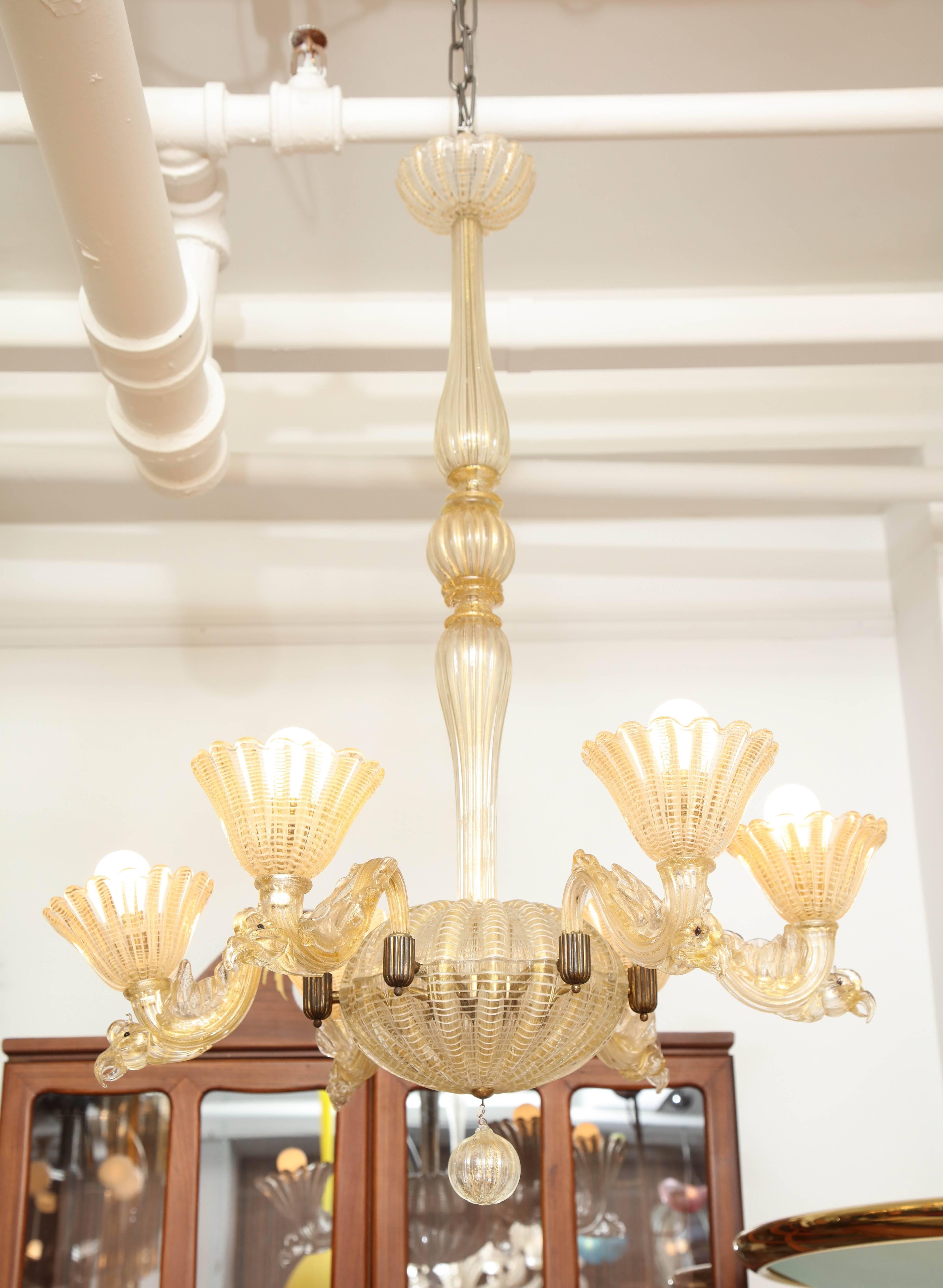 Barovier & Toso Chandelier Made in Venice, 1935 For Sale 2