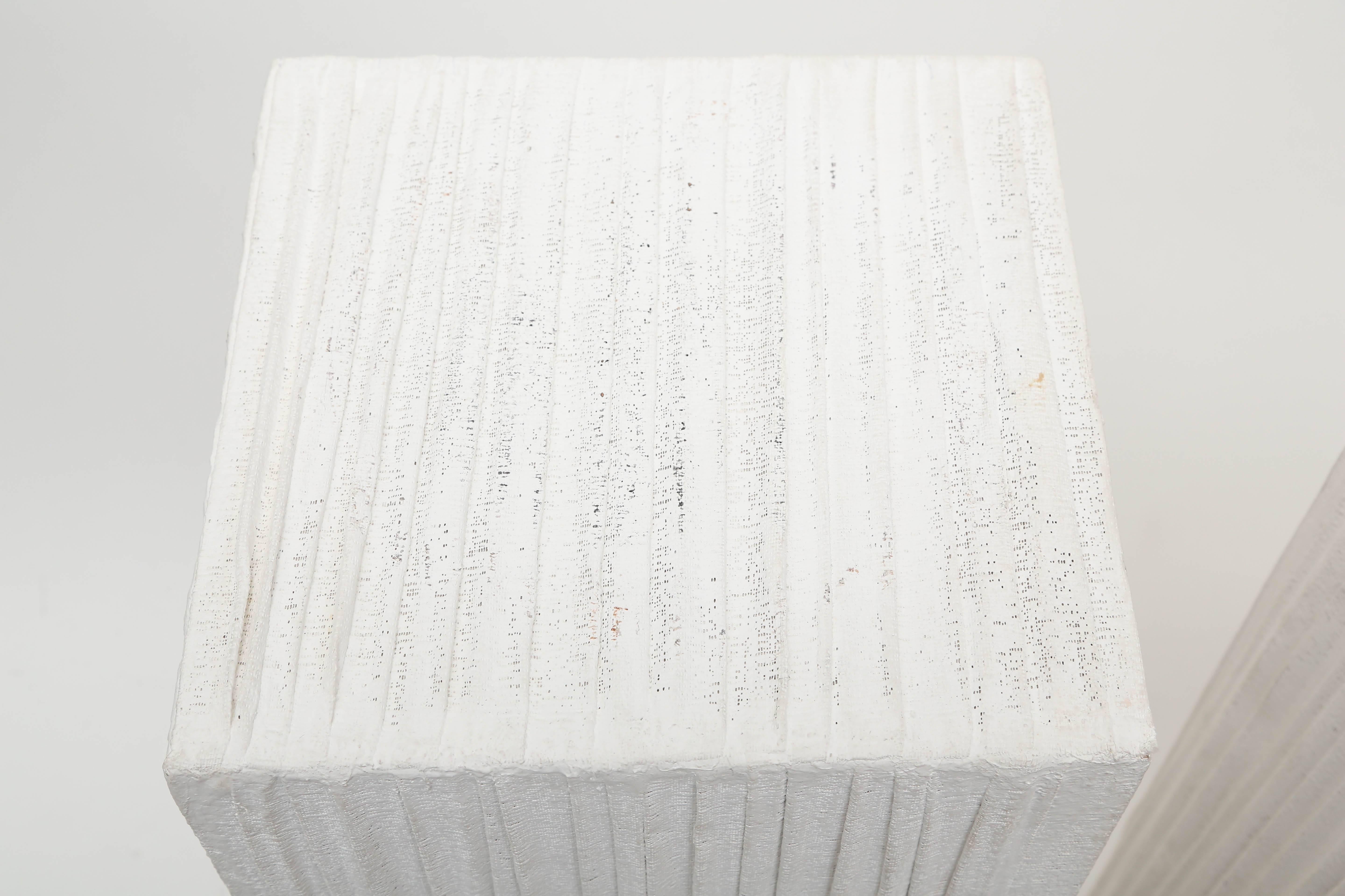 Wood Glazed Folded Linen-Gauze Pedestals