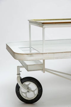 In the Style of Mathieu Mategot Serving Cart with Removable Tray