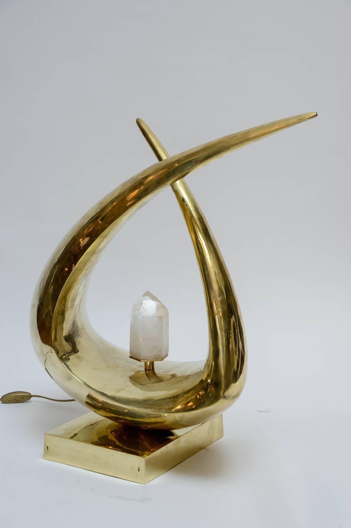 Imposing and Sculptural Table Lamp Signed by Georges Mathias In Good Condition In Saint-Ouen, IDF
