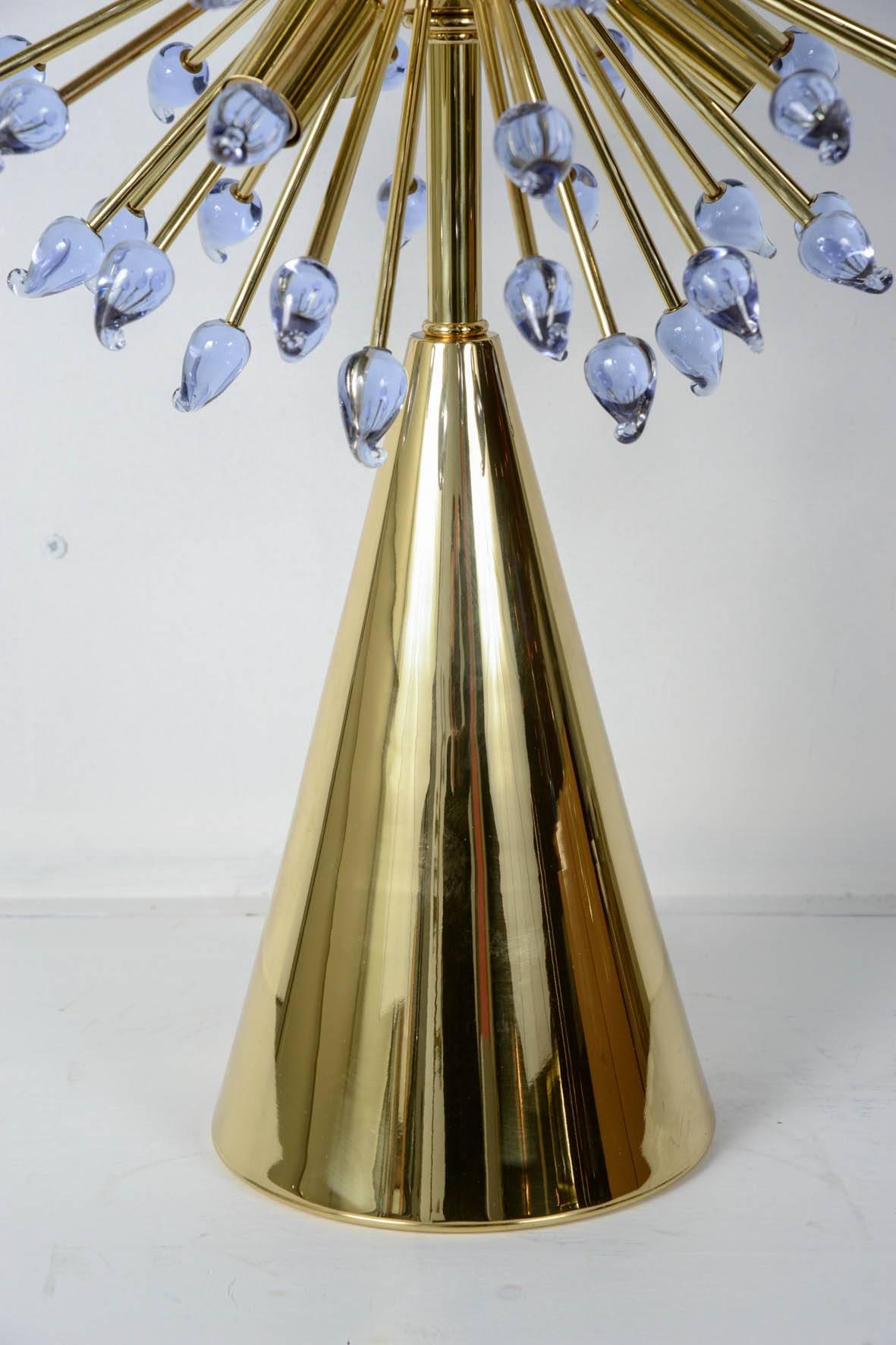 italien Paire de lampes de table « Spoutnik » en verre de Murano par Guanluca Fontana en vente