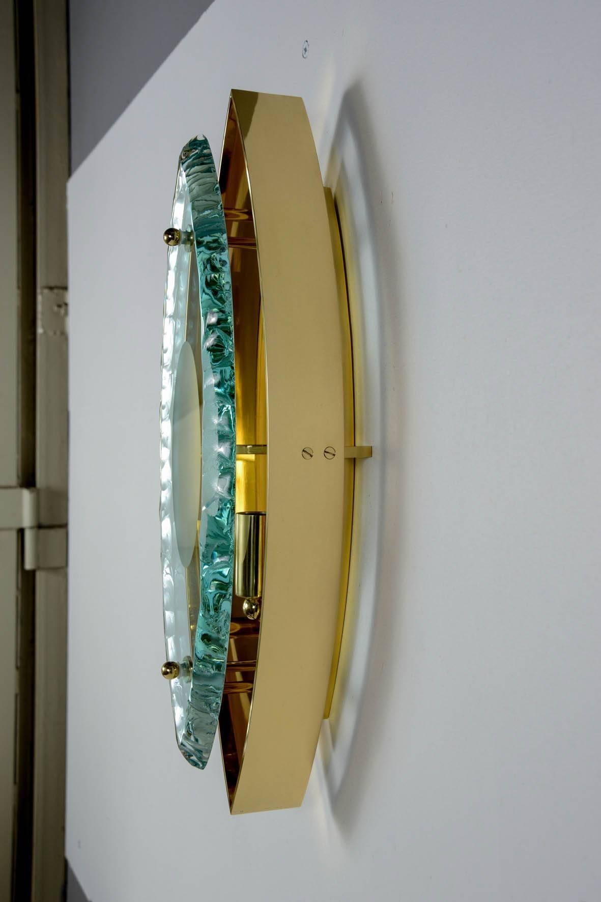 Fine XX secolo Coppia di lampade a muro alla maniera di Max Ingrand in vendita