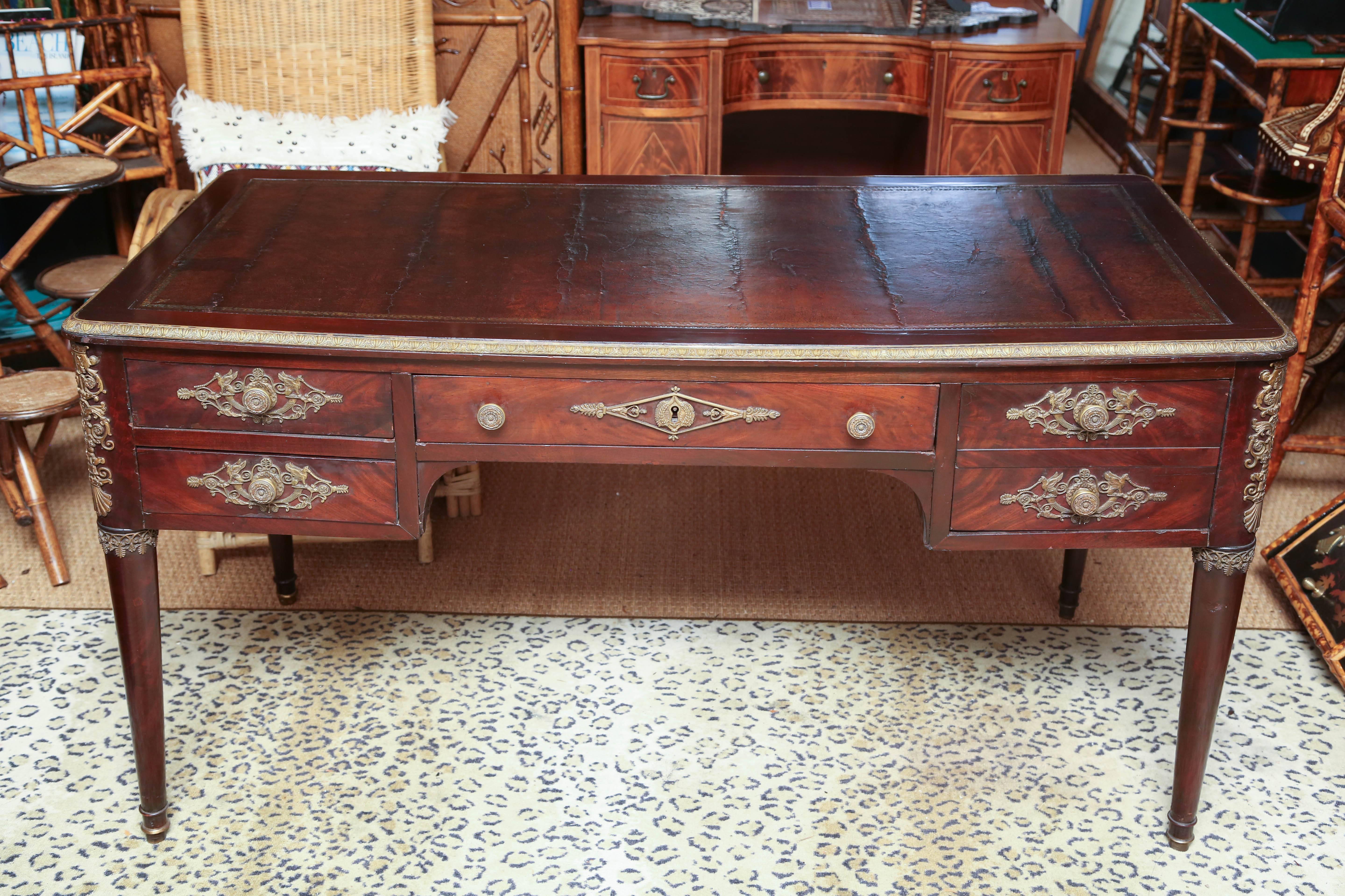 Superb 19th Century French Mahogany Empire Partners Desk 1