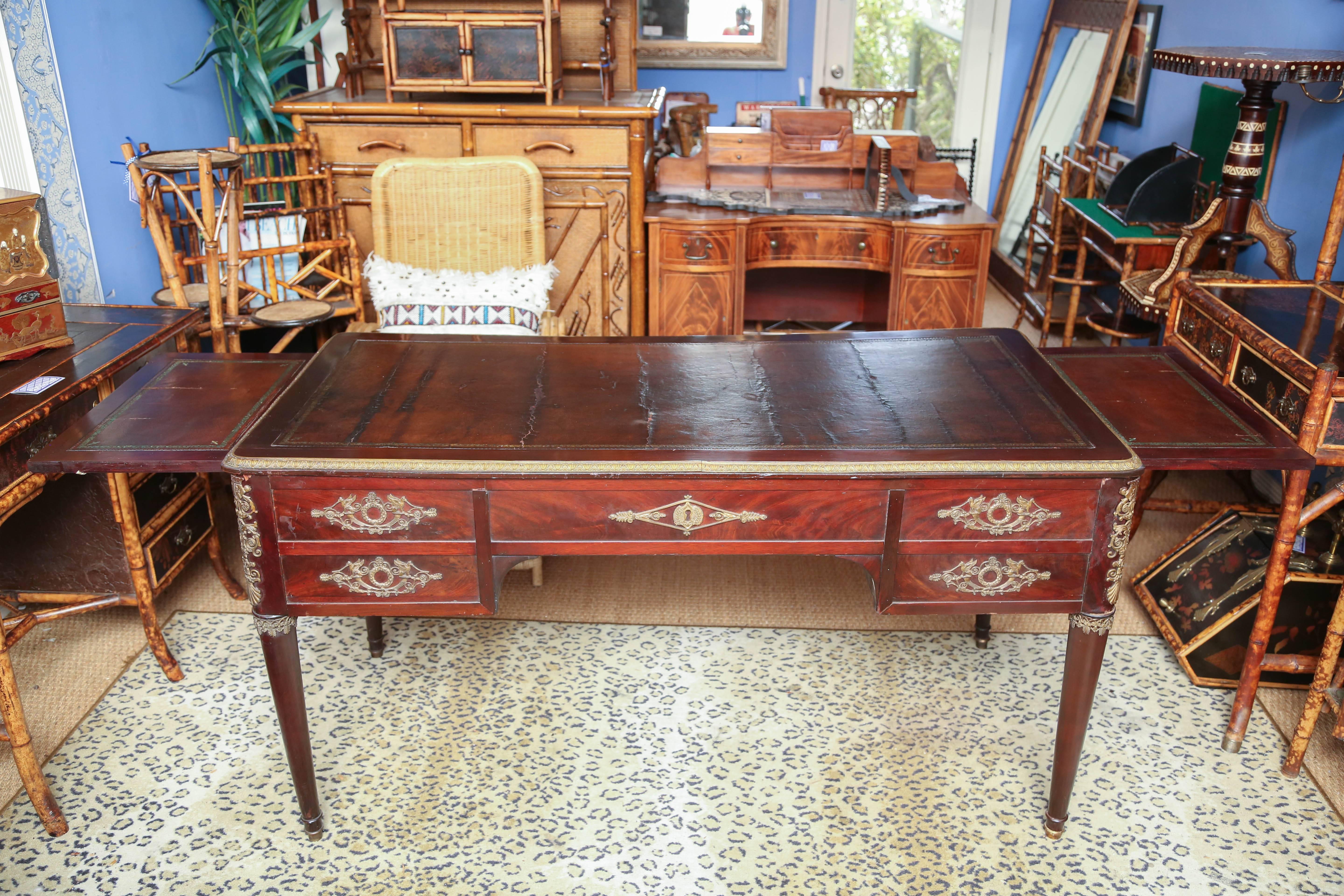 Superb 19th Century French Mahogany Empire Partners Desk 6