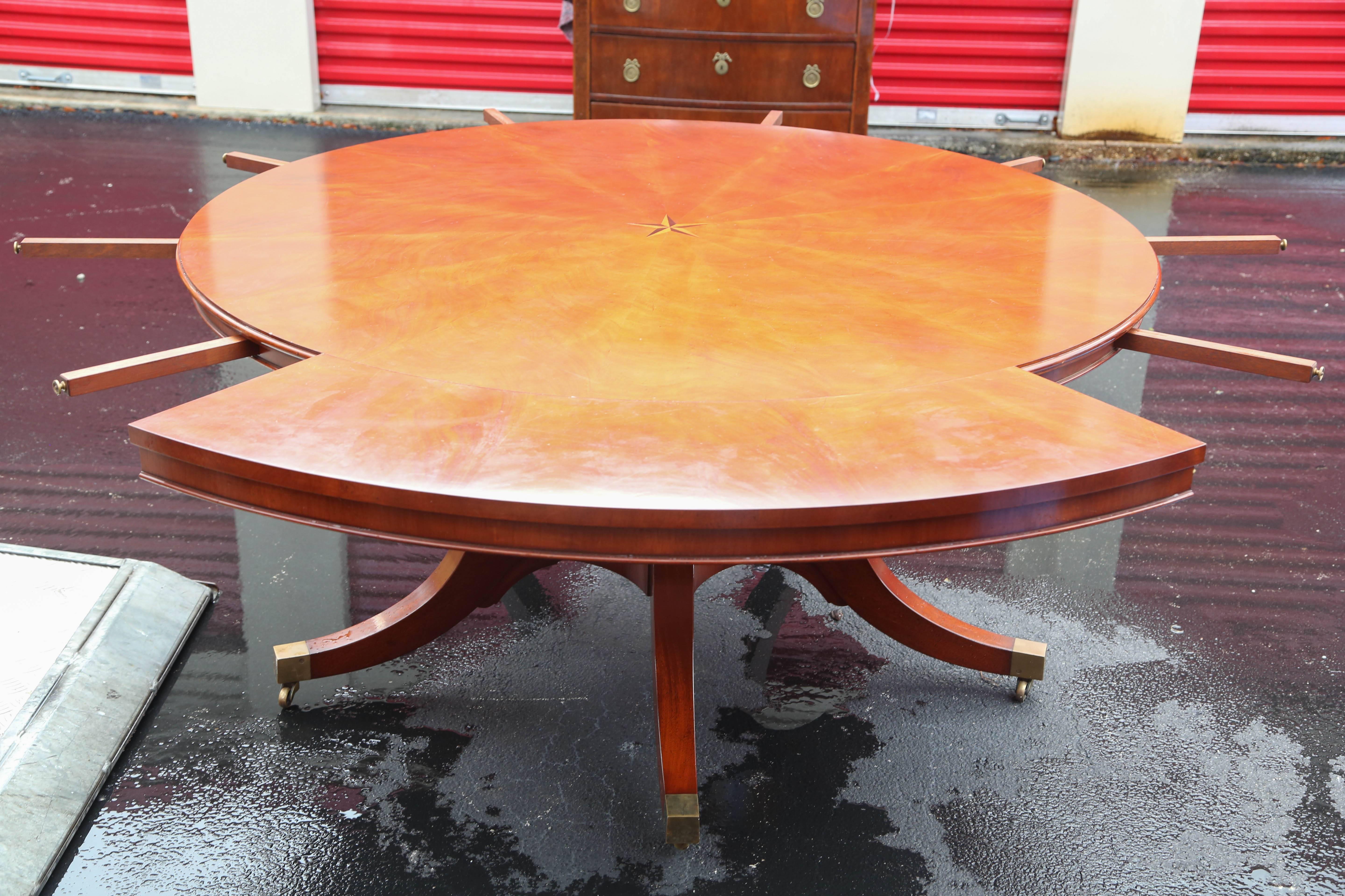 American Superb Large  Mahogany Round Dining Table