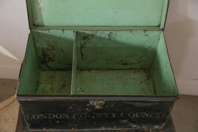 Set of Three Antique Stacked Metal Document Boxes Found in France at