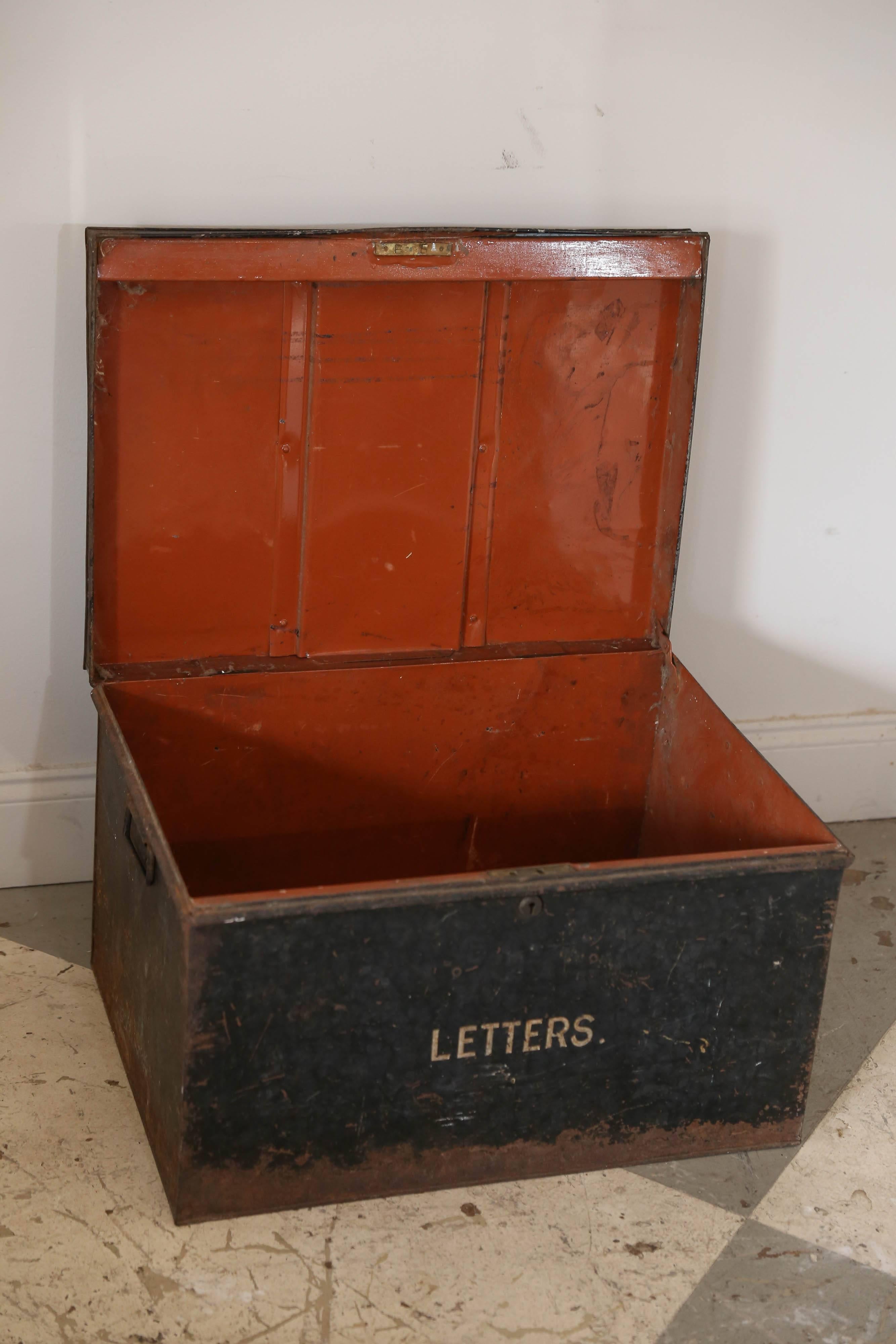 Set of Three Antique Stacked Metal Document Boxes Found in France 3