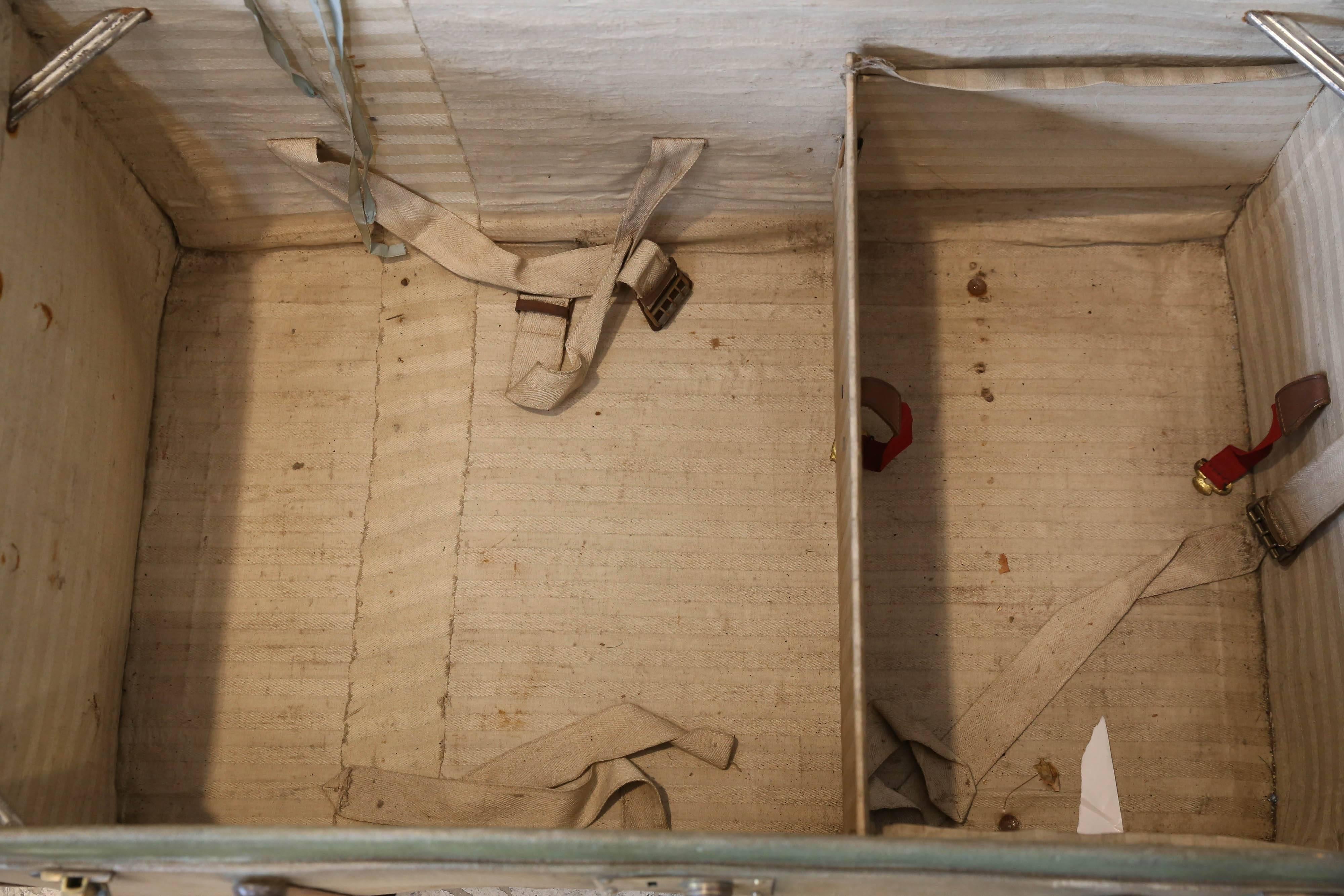 1940s Royal WWII Canvas Artillery Trunk Found in France 3